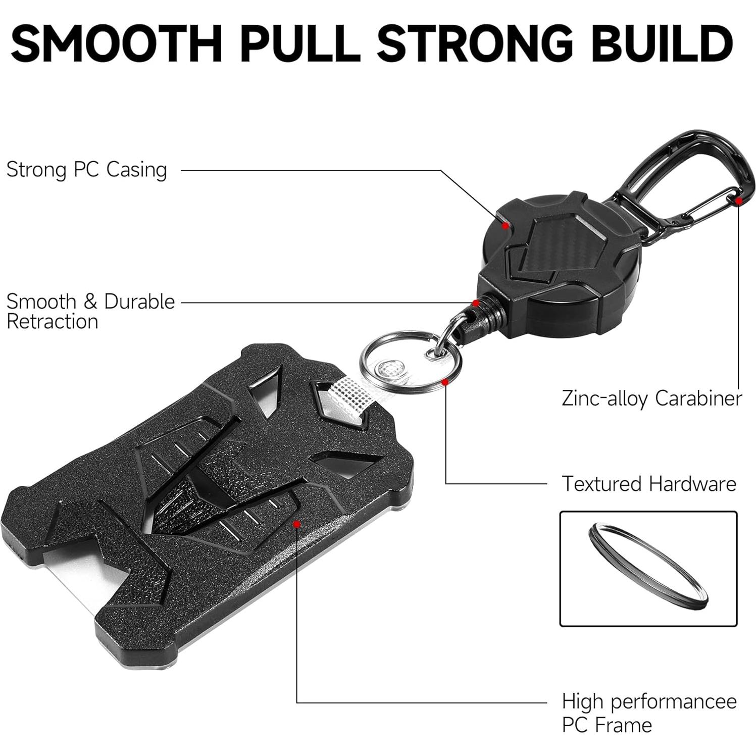 Soporte de Insignia Retráctil LIYHVPI - 2 Paquetes, Negro