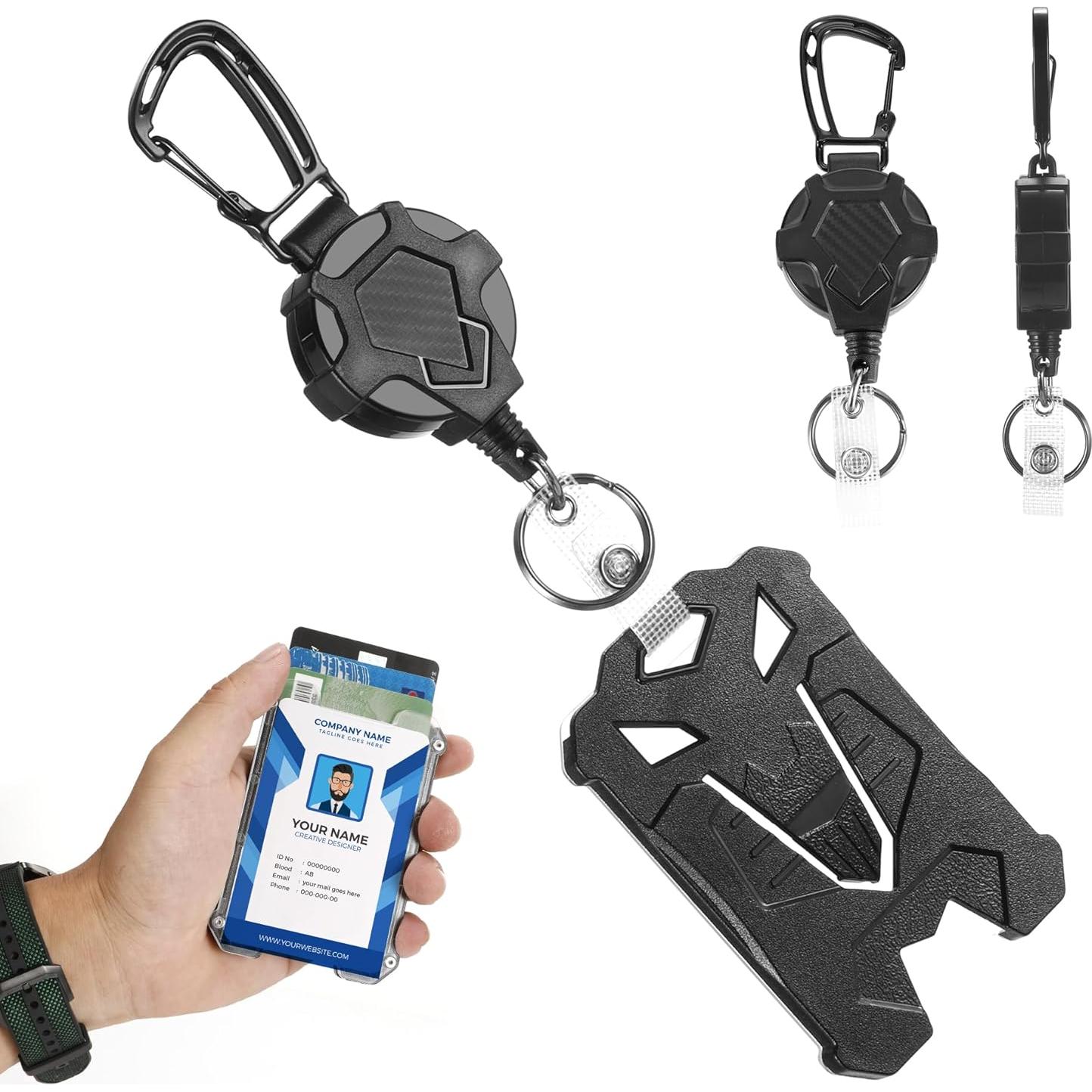 Soporte de Insignia Retráctil LIYHVPI - 2 Paquetes, Negro