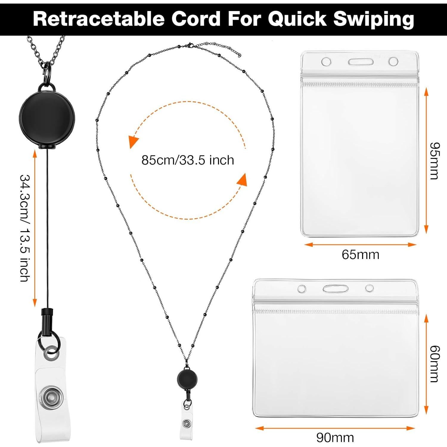 Cinta para Insignias Retráctil Outus 2 Piezas Acero Inoxidable