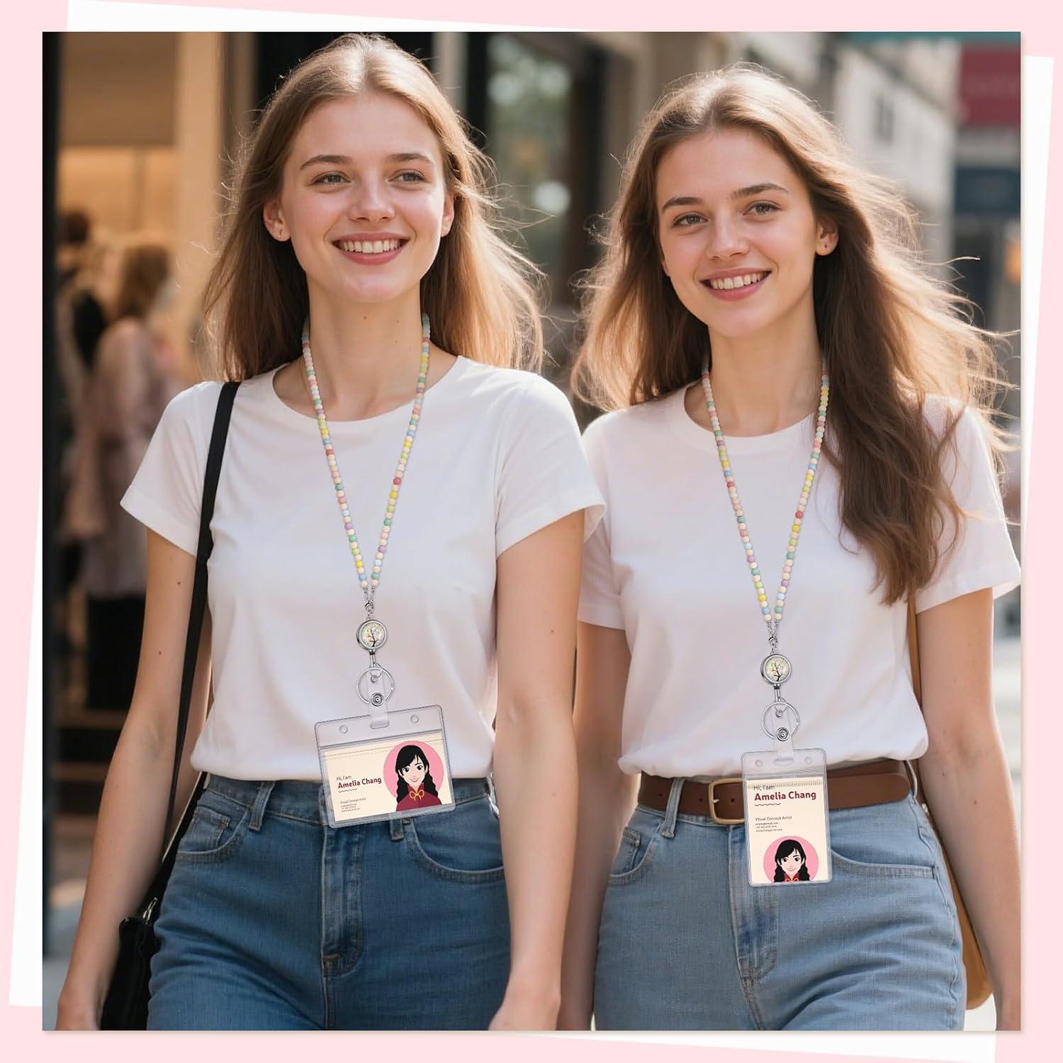 Lanyard de Maestro BESARME Colorido con Portatarjetas y Carrete