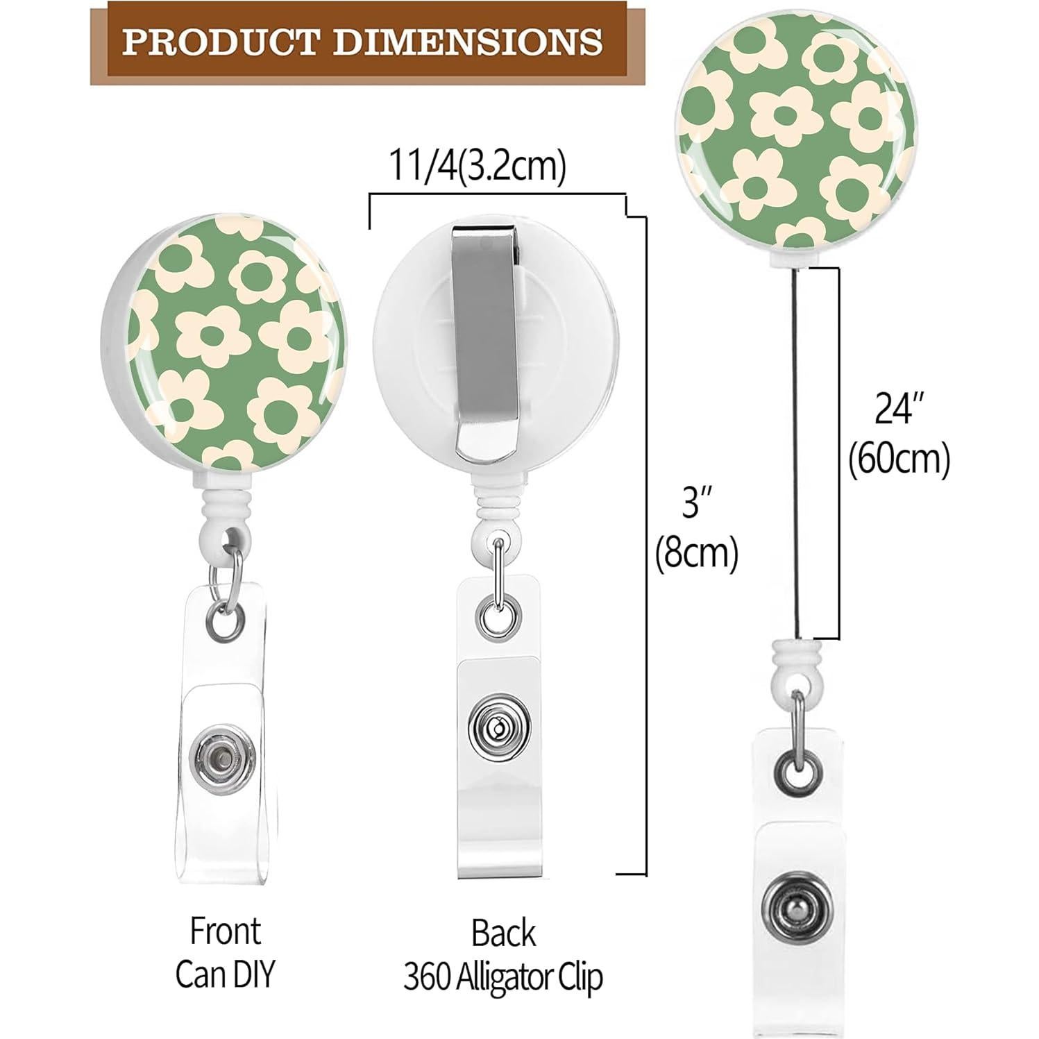 Paquete de 2 Sujetadores de Insignias Retráctiles TPOAEL Verde