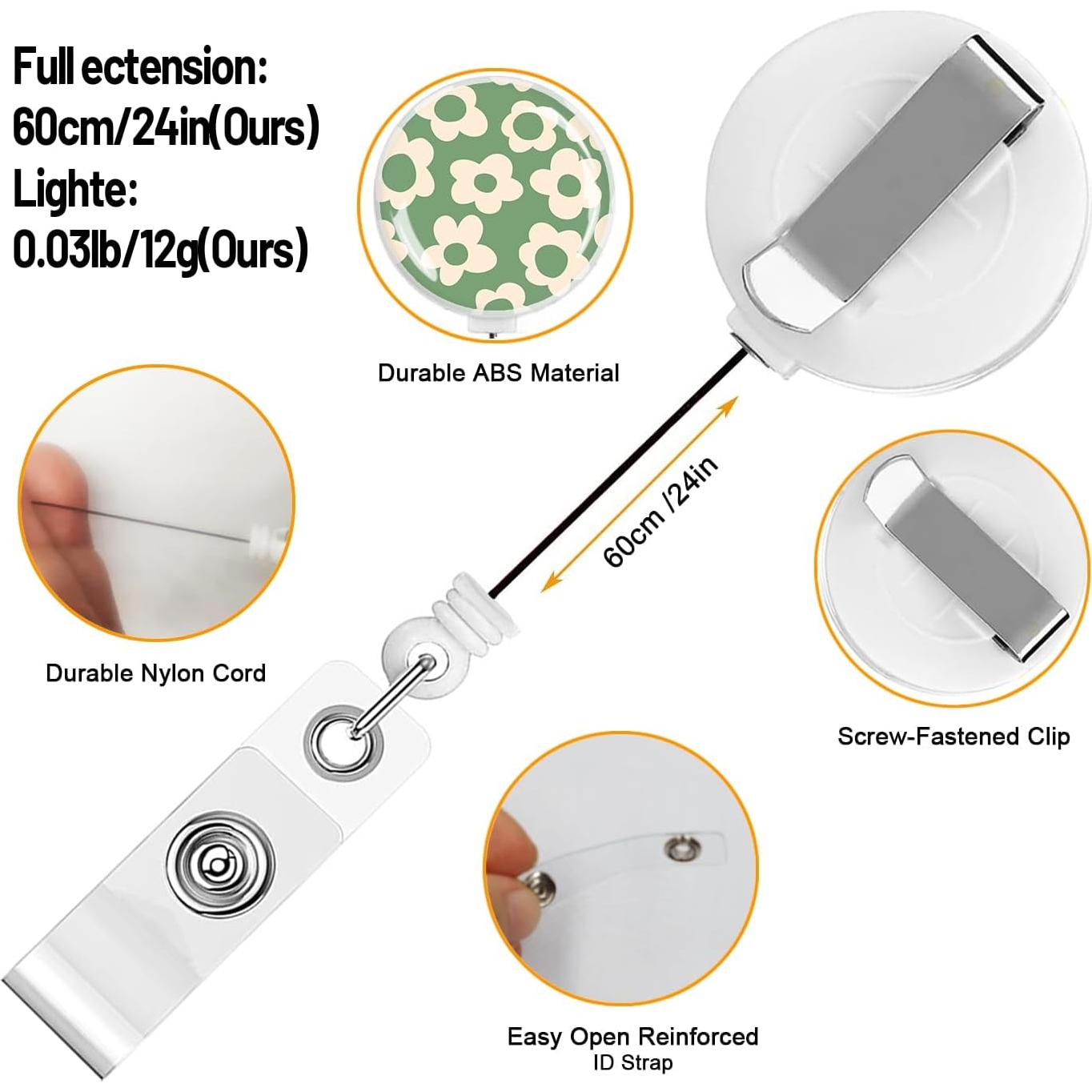 Paquete de 2 Sujetadores de Insignias Retráctiles TPOAEL Verde