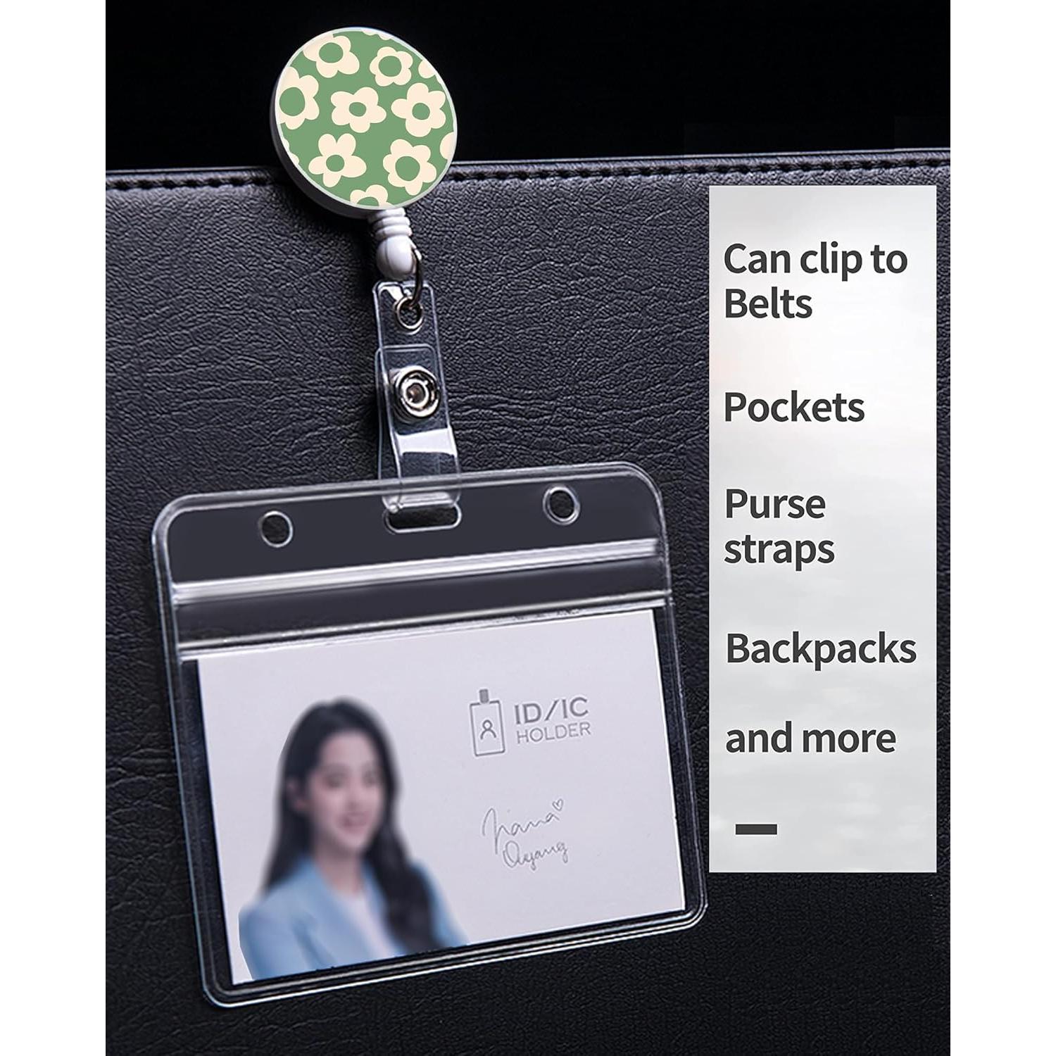 Paquete de 2 Sujetadores de Insignias Retráctiles TPOAEL Verde