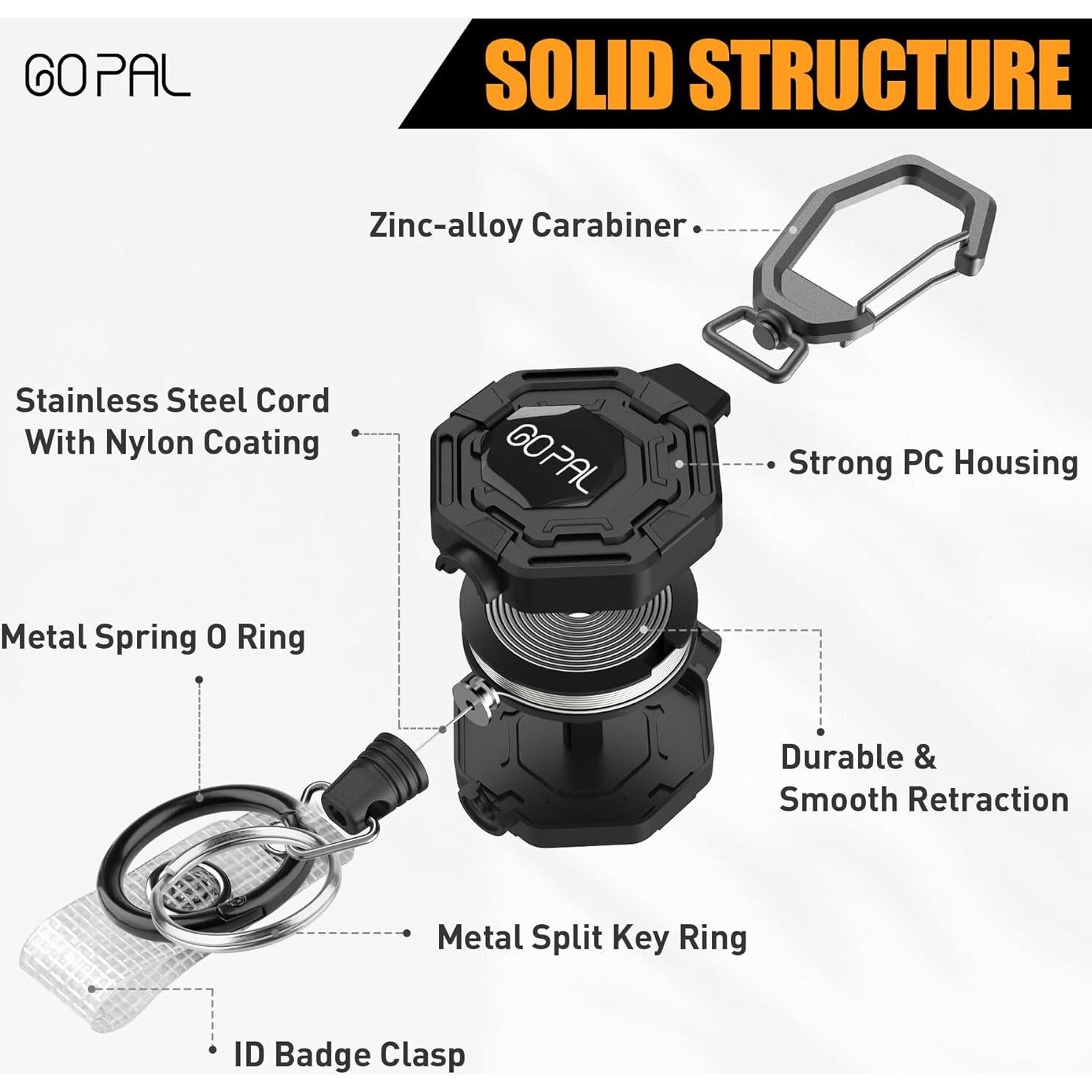 Soporte Retráctil de Insignia Go Pal - 2 Piezas con Clip