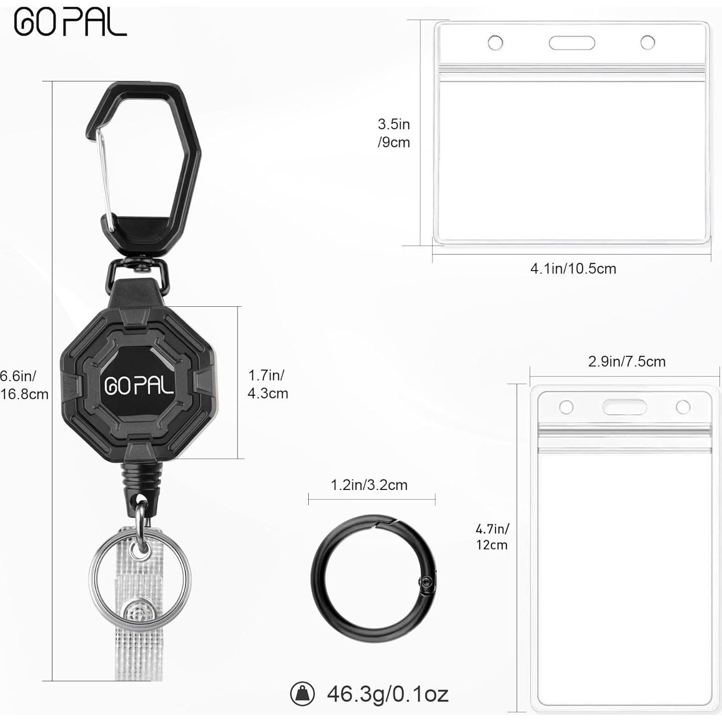 Soporte Retráctil de Insignia Go Pal - 2 Piezas con Clip