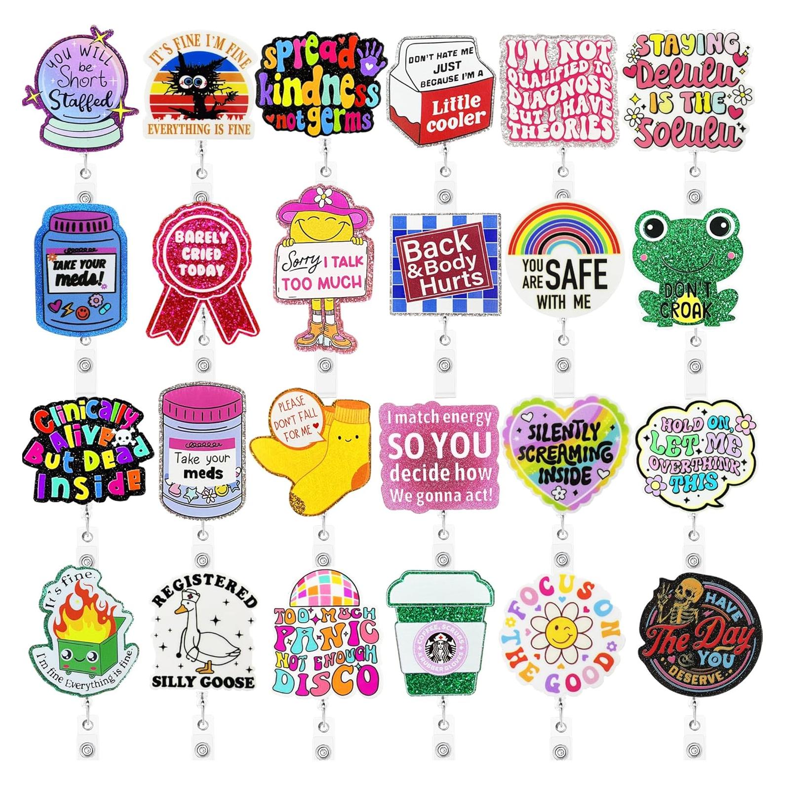 24 Porta Insignias Divertidos Hotlea para Enfermeras y Médicos