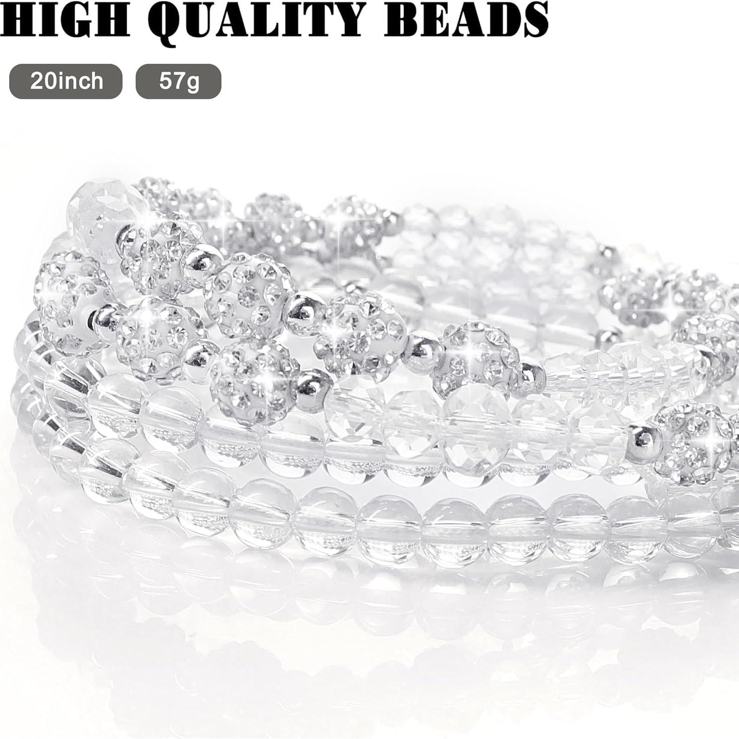 Lanyard Retráctil VIQWYIC con Perlas Brillantes para Identificación