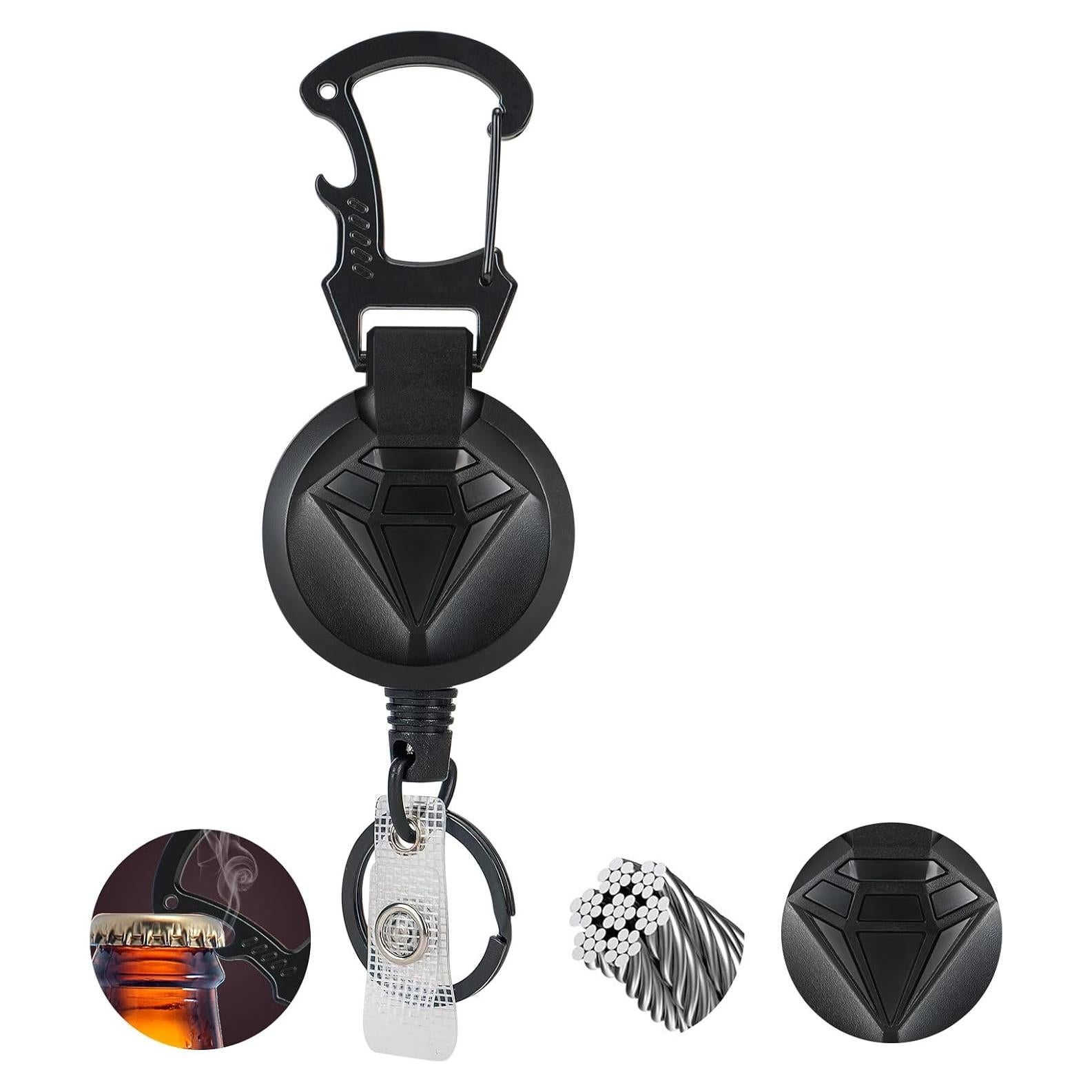 Soporte de Insignia Retráctil YueMiEcoUS 90cm Negro con Abrebotellas