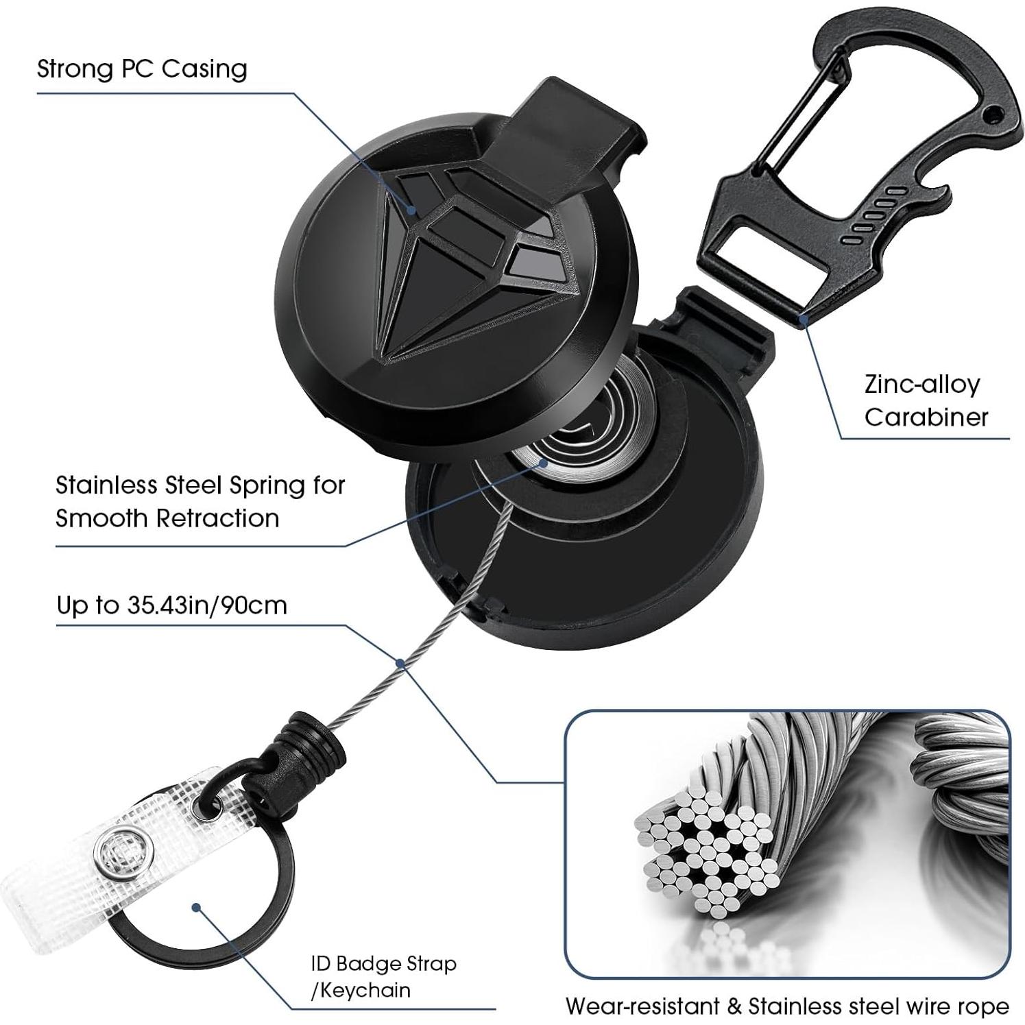 Soporte de Insignia Retráctil YueMiEcoUS 90cm Negro con Abrebotellas