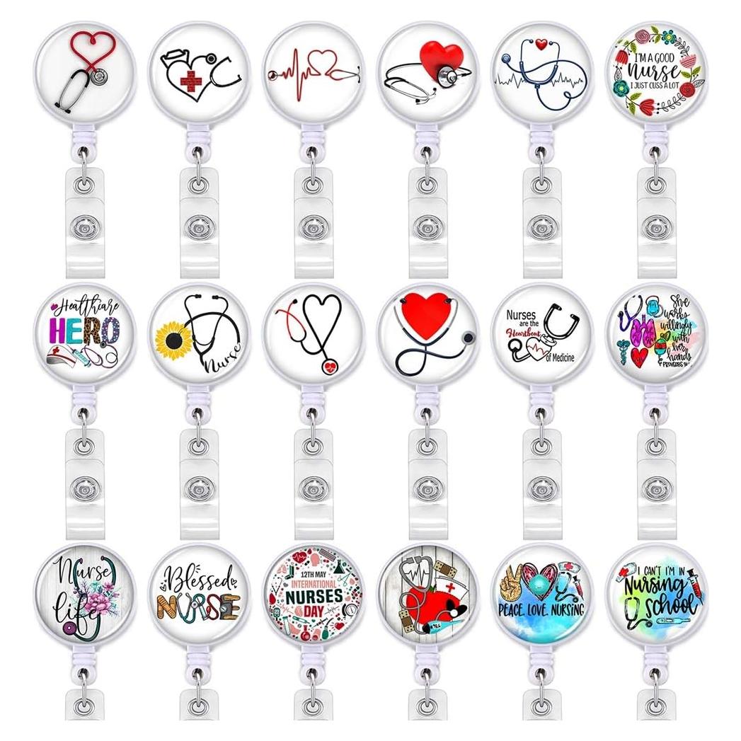 18 Portatarjetas Retráctiles Coeufuedy con Clip de Cocodrilo