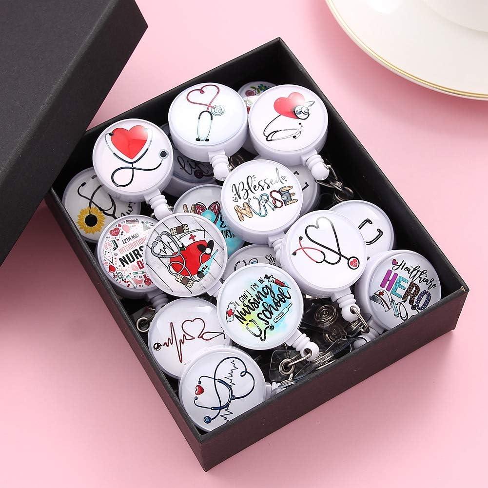 18 Portatarjetas Retráctiles Coeufuedy con Clip de Cocodrilo