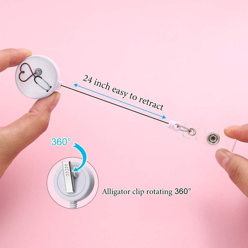 18 Portatarjetas Retráctiles Coeufuedy con Clip de Cocodrilo