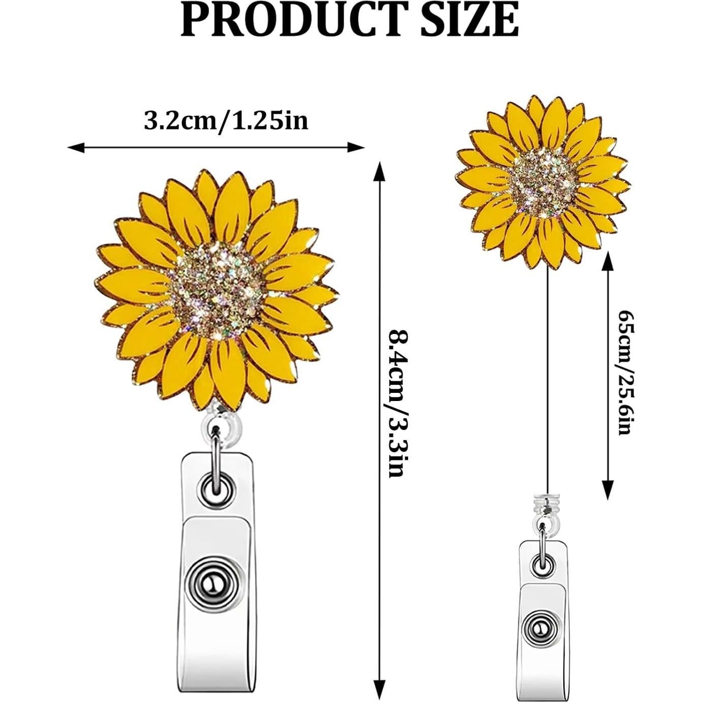 Clip de Insignia Retráctil ASABITE Girasol 76.2 cm para Profesionales