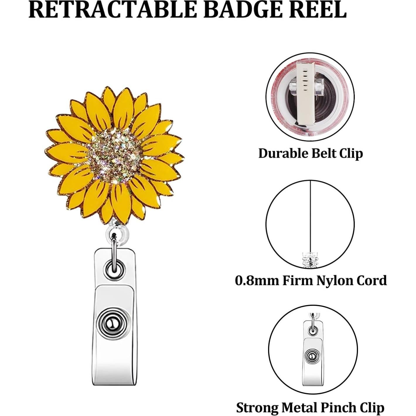 Clip de Insignia Retráctil ASABITE Girasol 76.2 cm para Profesionales