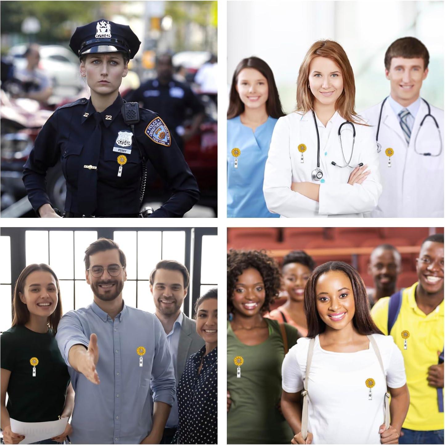 Clip de Insignia Retráctil ASABITE Girasol 76.2 cm para Profesionales