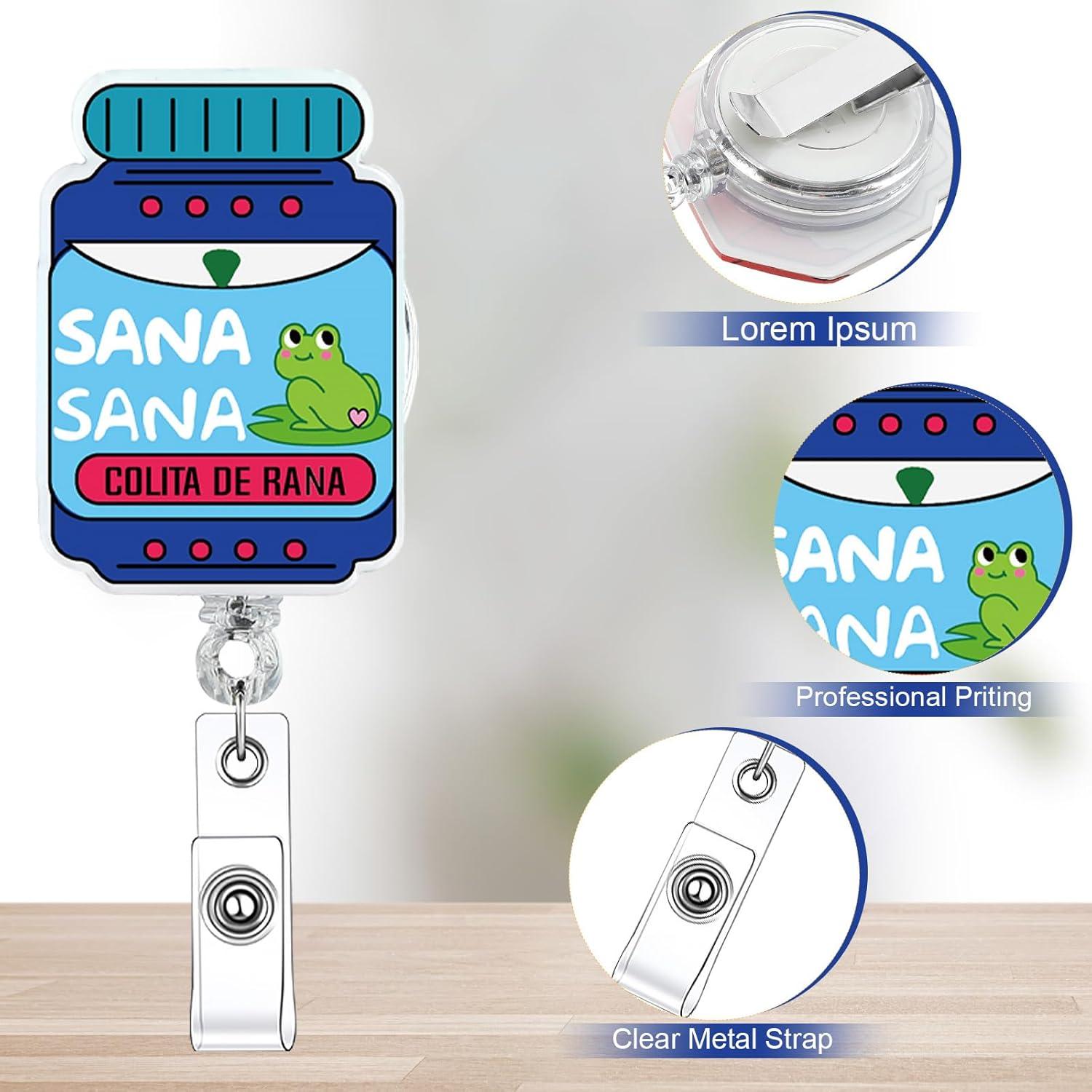 Yunlly 12 Pcs Portabotones Retráctiles Divertidos para ID