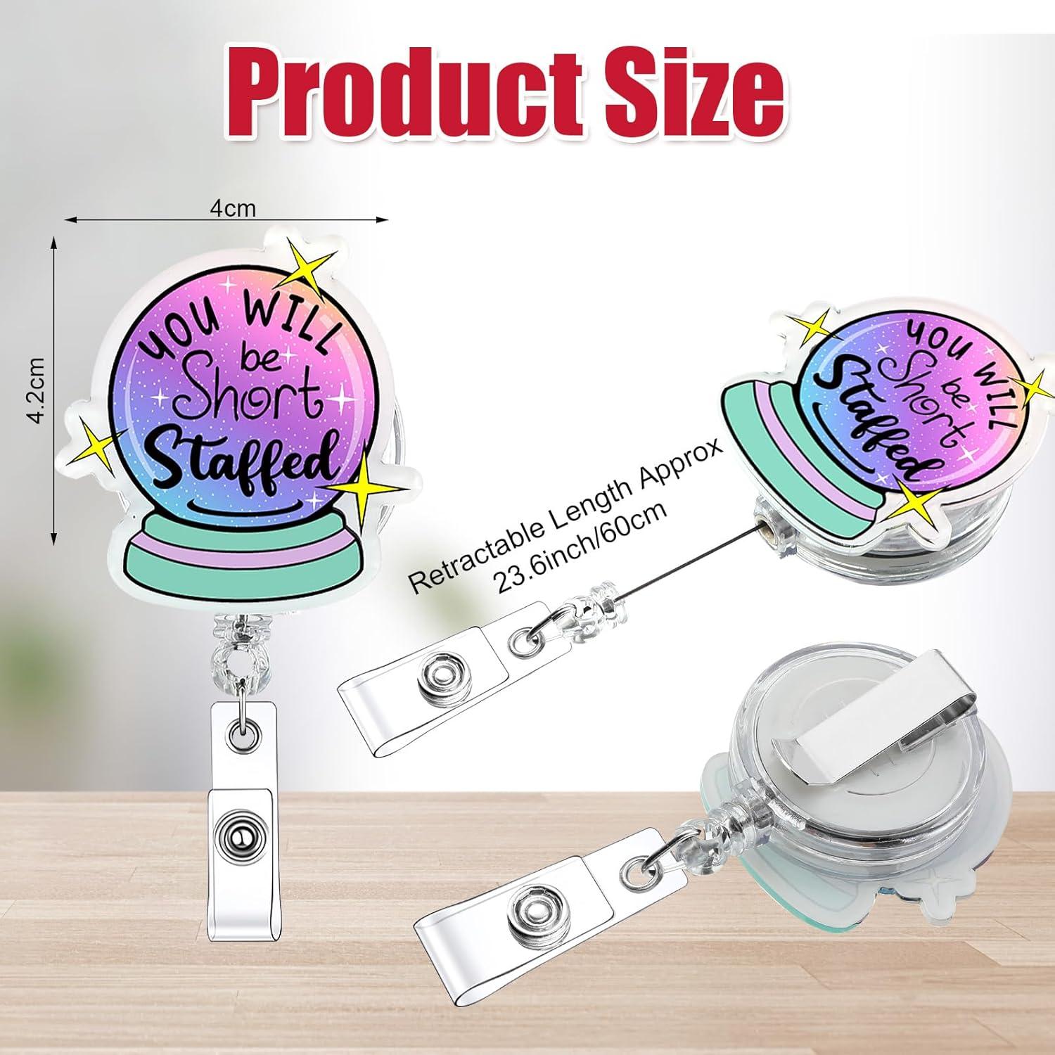 Yunlly 12 Pcs Portabotones Retráctiles Divertidos para ID