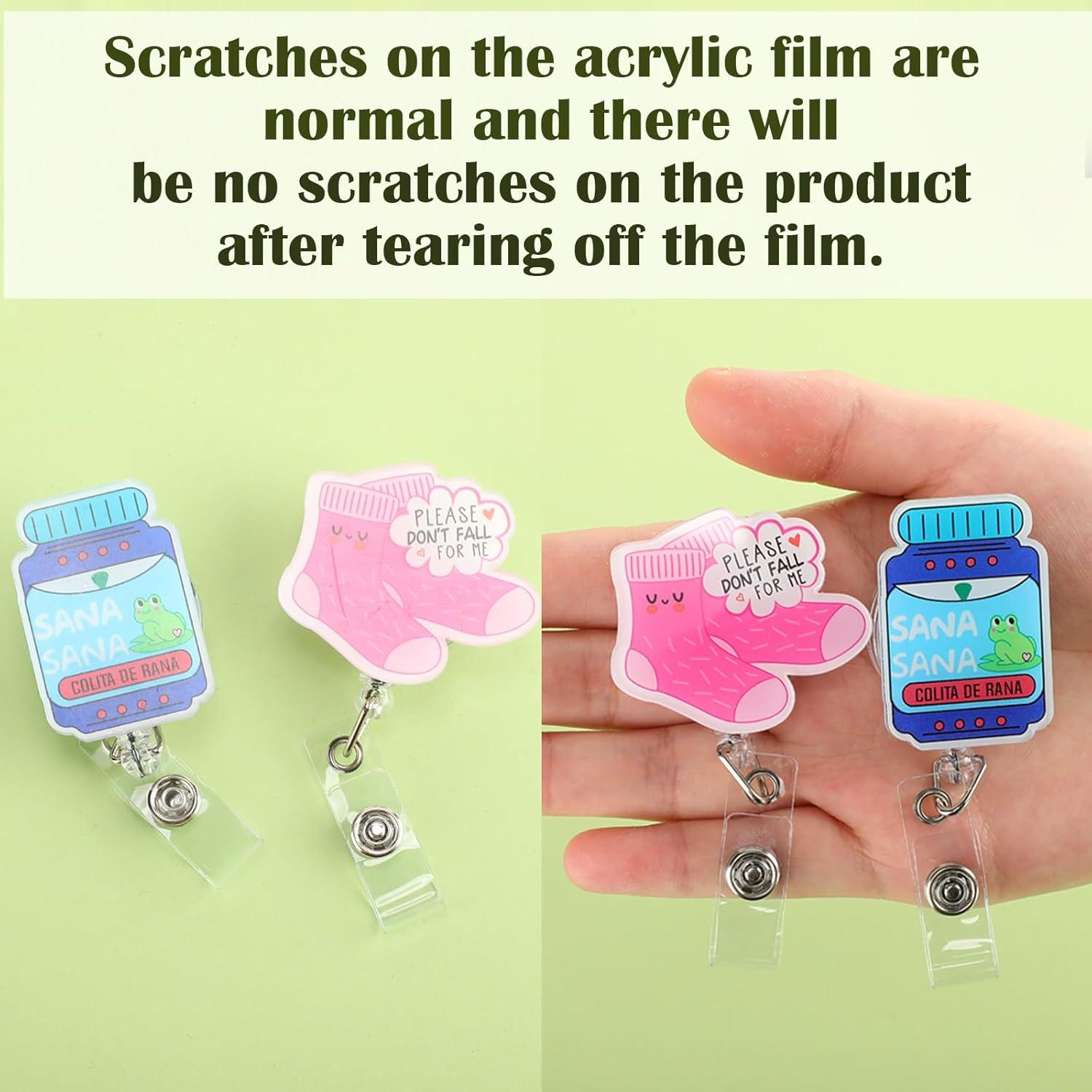 Yunlly 12 Pcs Portabotones Retráctiles Divertidos para ID