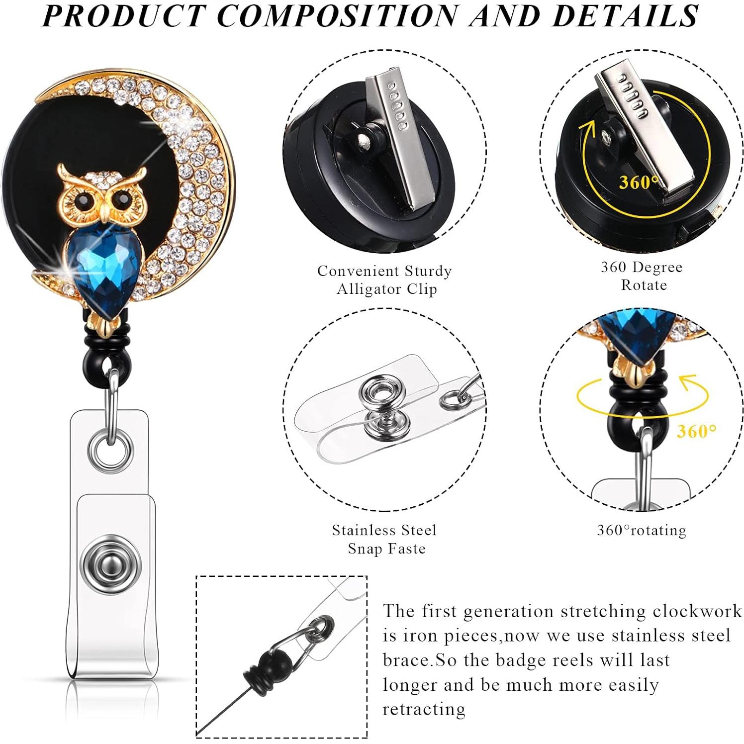 Ruedas de Insignia Cristal Outus 5 Piezas con Clip Giratorio