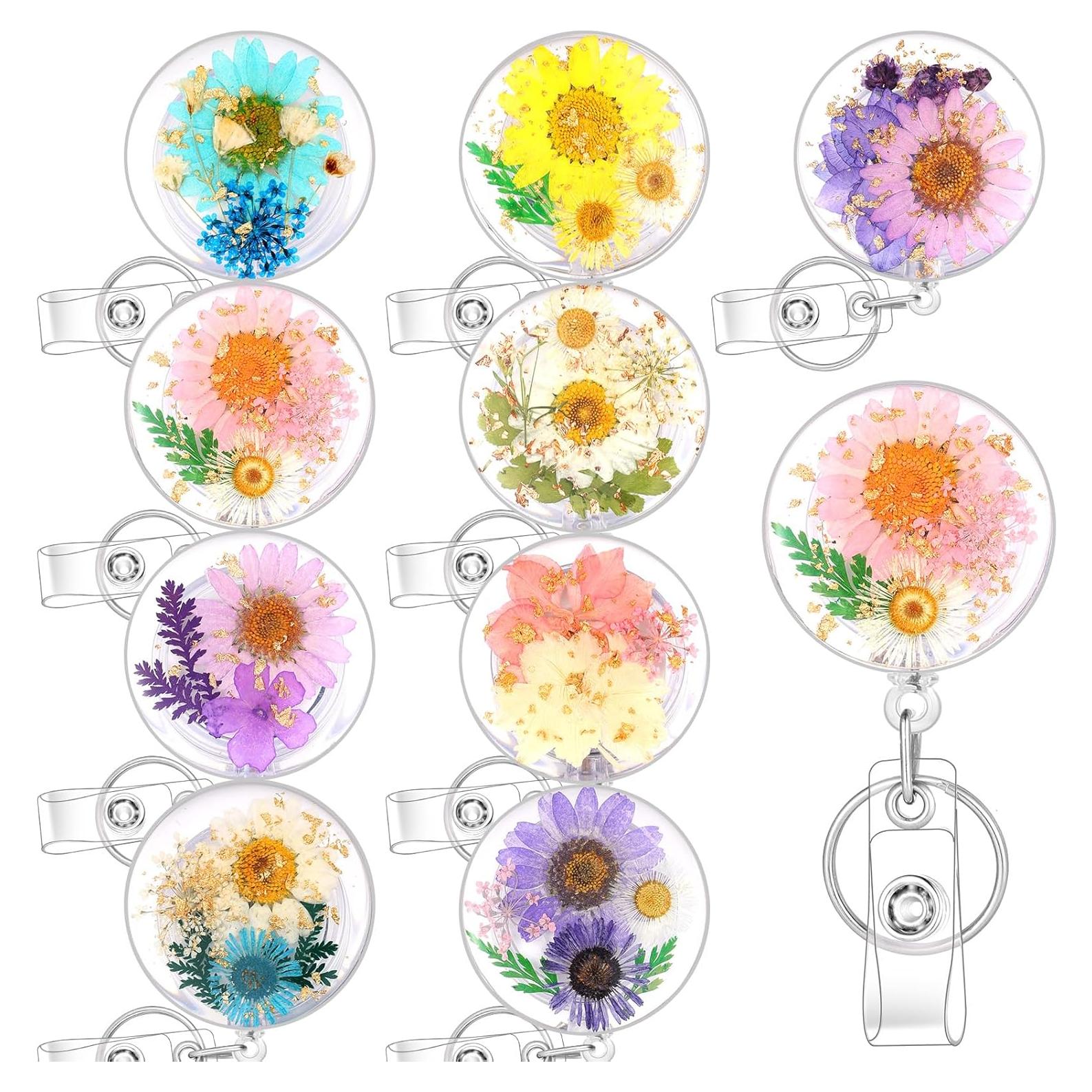Juego de 9 Portabrochuras Florales Joottuan con Clip Retráctil
