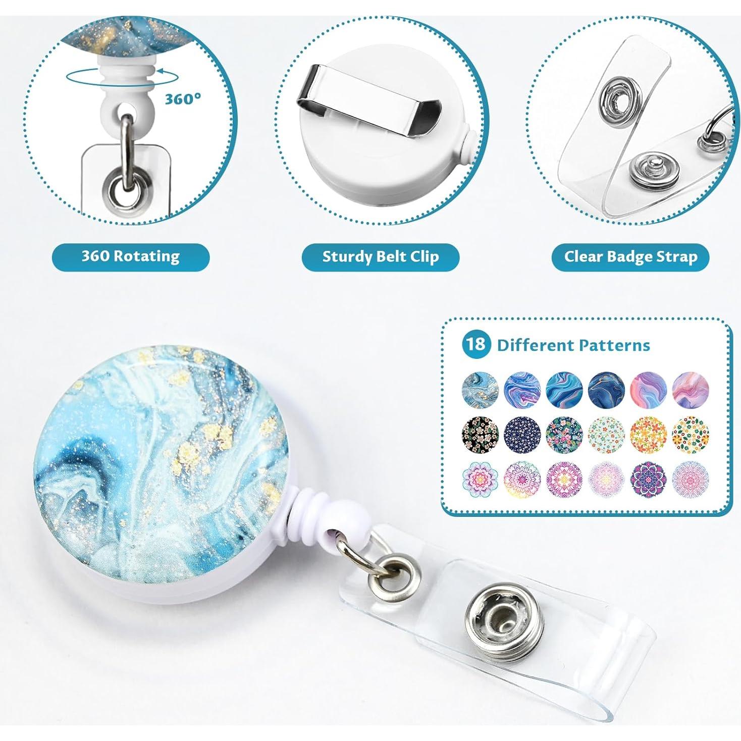 18 Portatarjetas Retráctiles Koorito con Clip Resistente