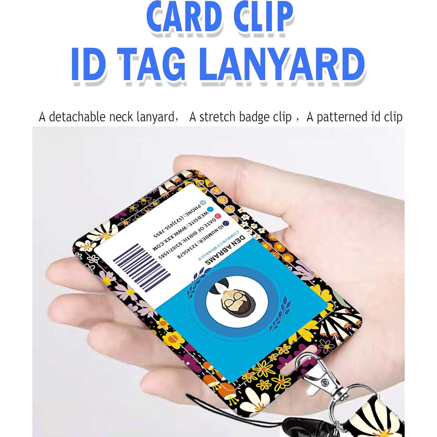 Porta Credencial SUPKOALA con Clip Retráctil y Cordón Flor Boho