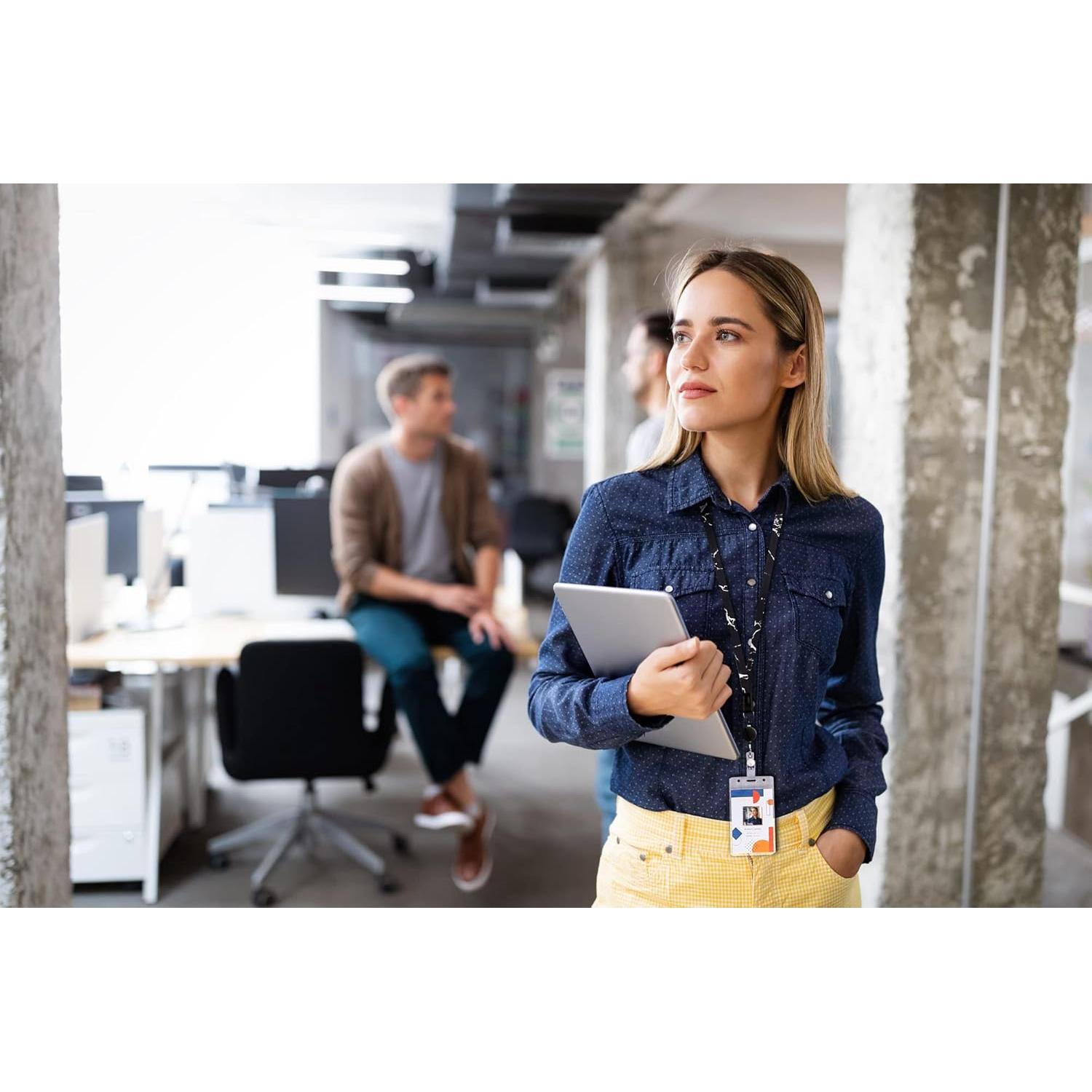 Lanyard retráctil COOKOOKY con soporte impermeable - Mármol fresco