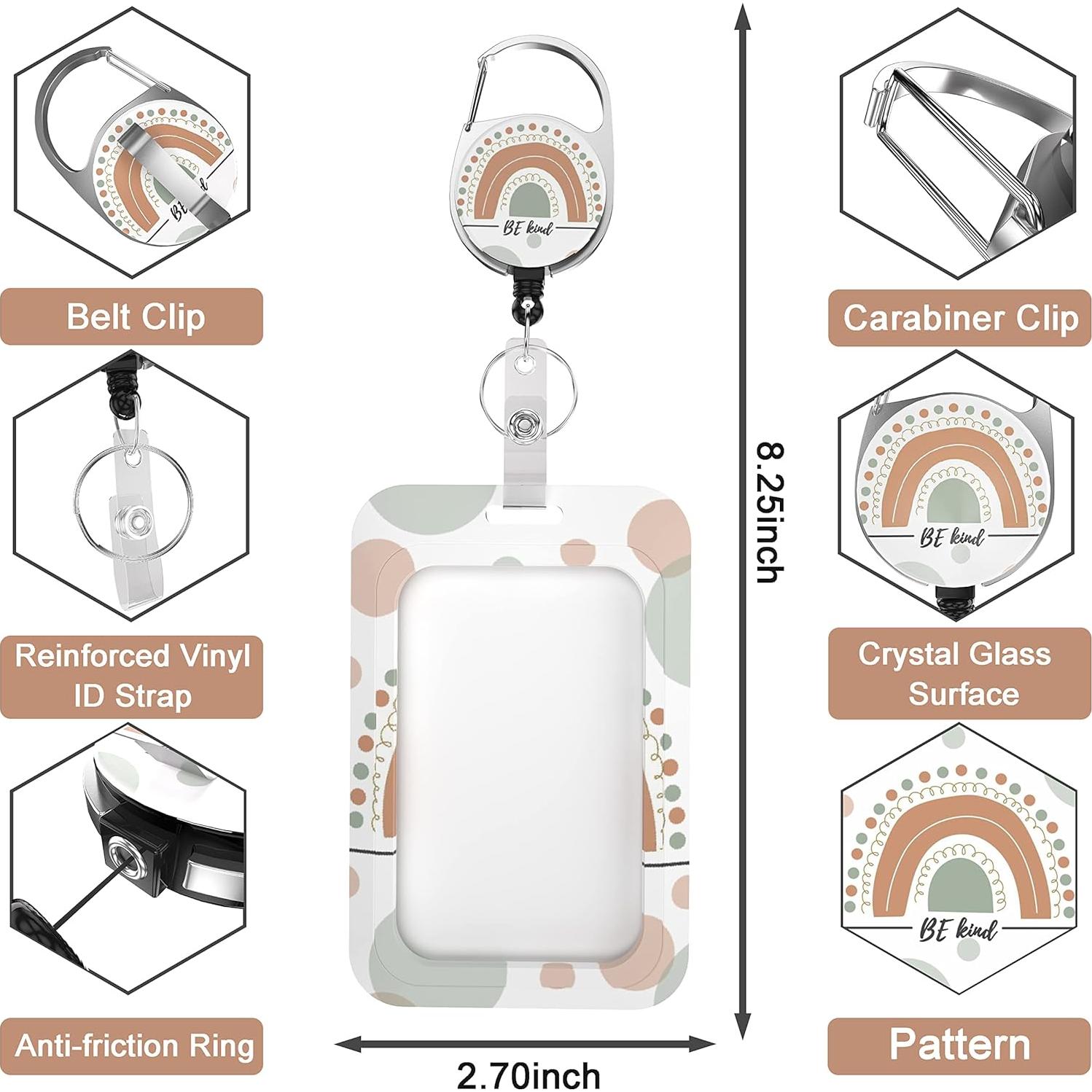 Soporte de Insignia Retráctil LRITER con Clip y Carrete 60 cm
