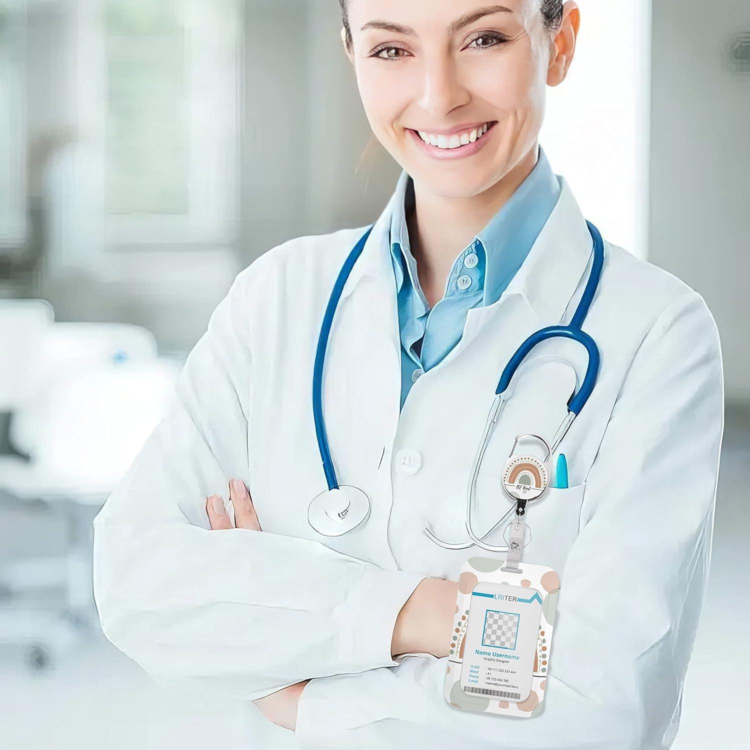 Soporte de Insignia Retráctil LRITER con Clip y Carrete 60 cm