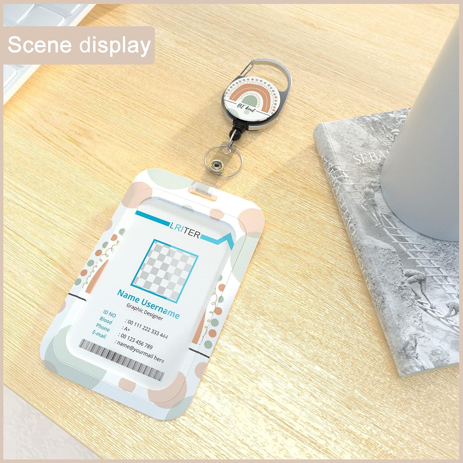 Soporte de Insignia Retráctil LRITER con Clip y Carrete 60 cm