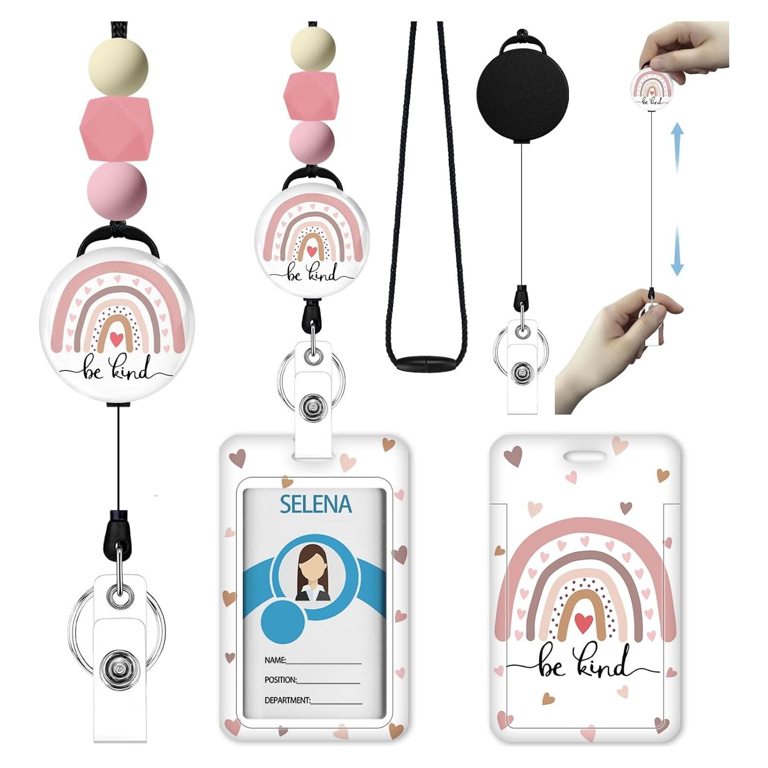 Cinta para Identificación Icycay Arcoíris con Carrete Retráctil