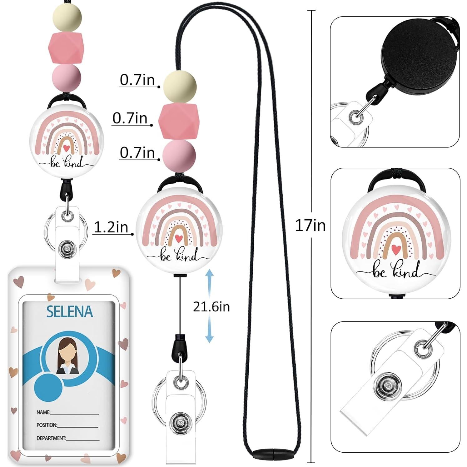 Cinta para Identificación Icycay Arcoíris con Carrete Retráctil