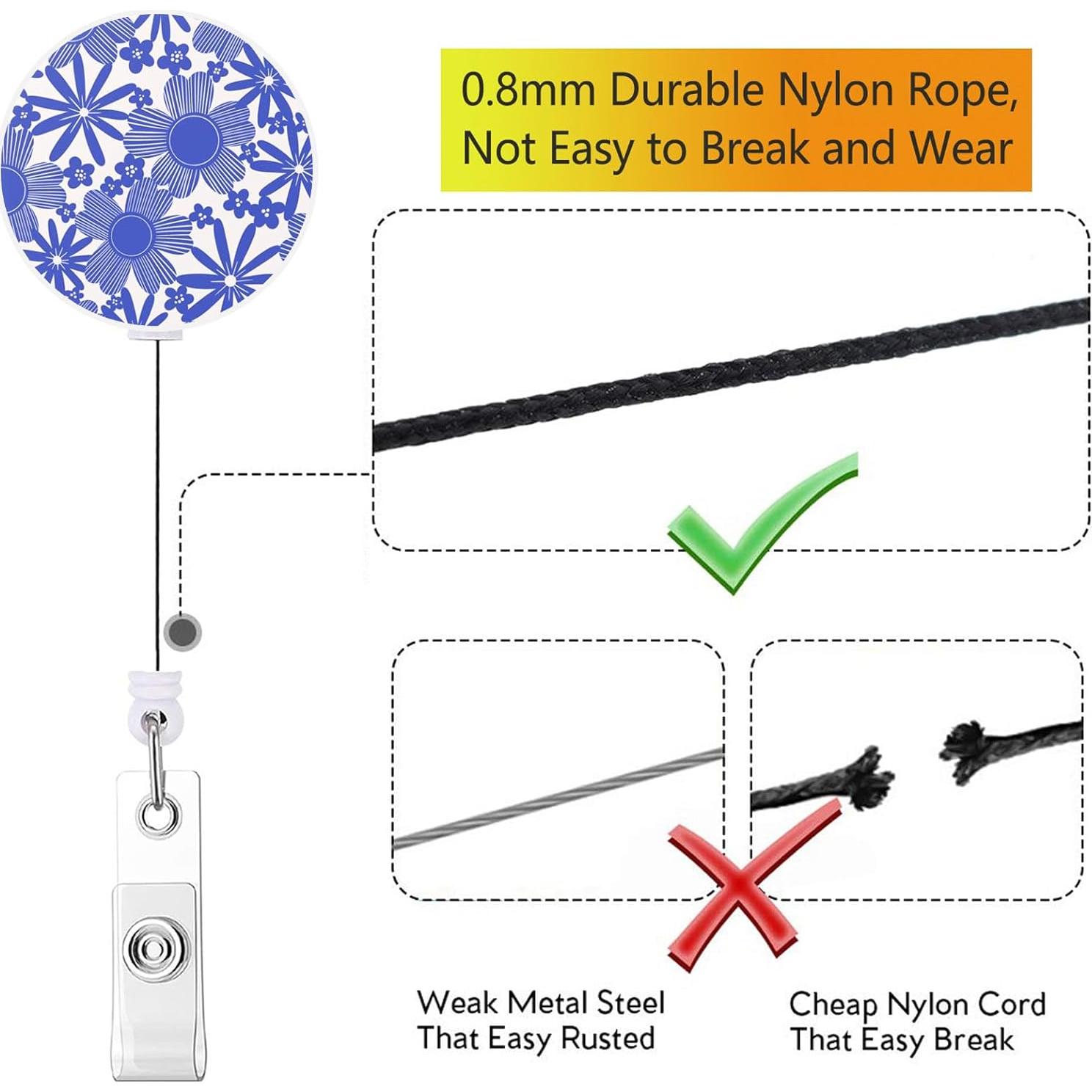 Porta Etiquetas Retráctil HEVITDA con Clip Cocodrilo - 3 Flores