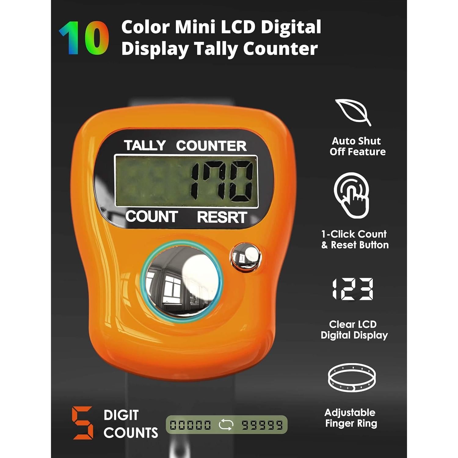 Contador Electrónico de Dedos KTRIO 10 Paquete LCD 5 Dígitos