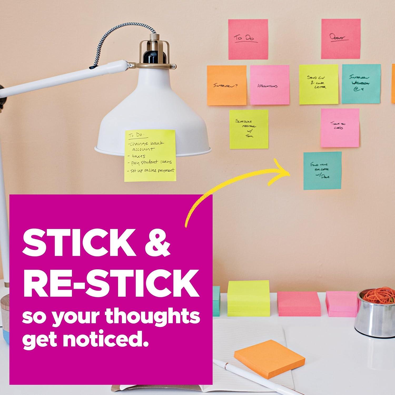 Notas Post-it Super Sticky 3x3" 24 Bloc Multicolor Autobús