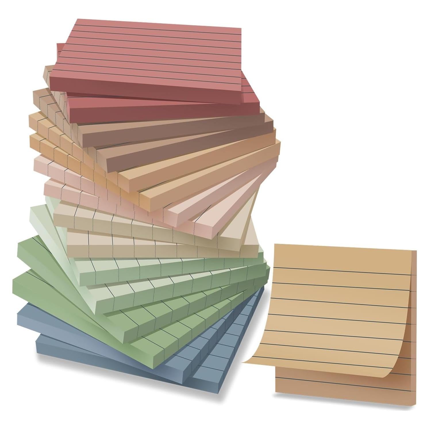 Notas Adhesivas Rayadas Kozerite 3x3 cm Vintage 16 Paquetes