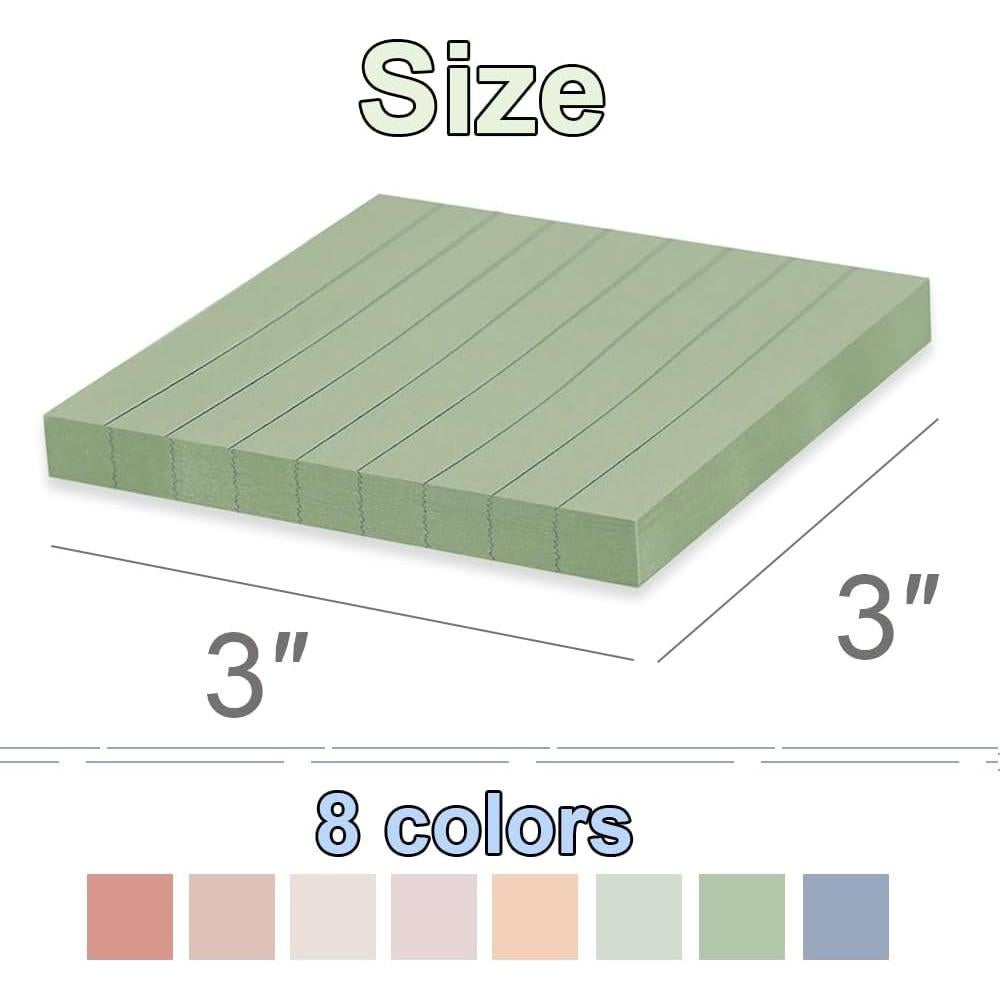 Notas Adhesivas Rayadas Kozerite 3x3 cm Vintage 16 Paquetes