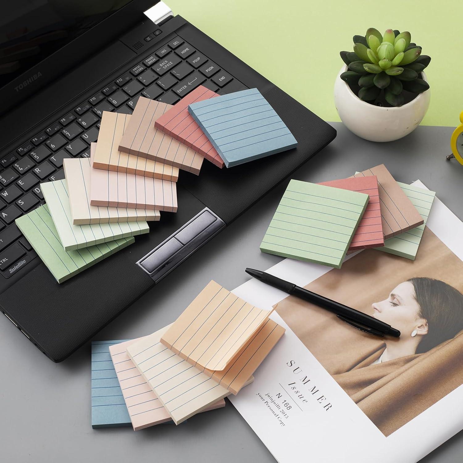 Notas Adhesivas Rayadas Kozerite 3x3 cm Vintage 16 Paquetes