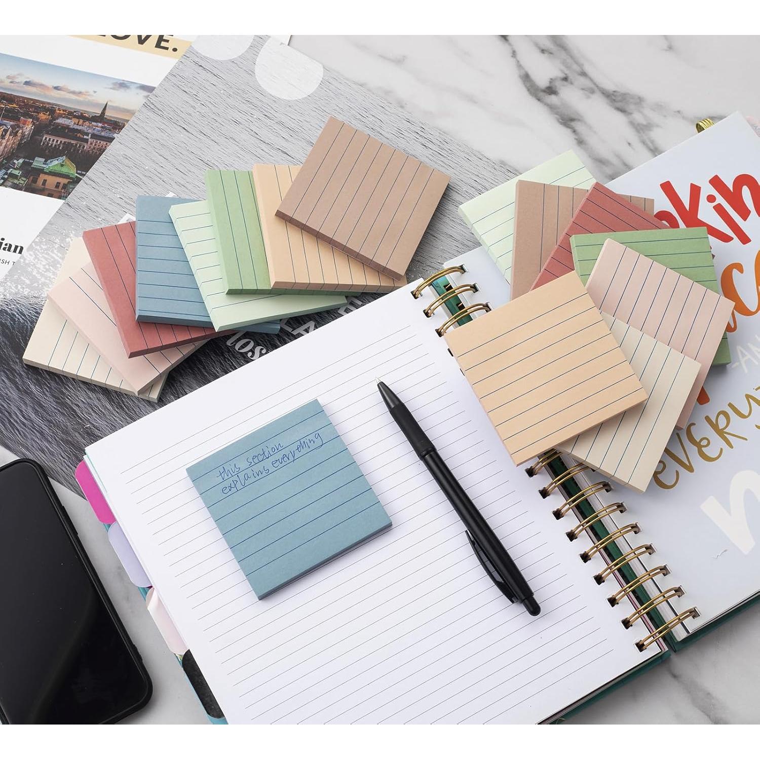 Notas Adhesivas Rayadas Kozerite 3x3 cm Vintage 16 Paquetes