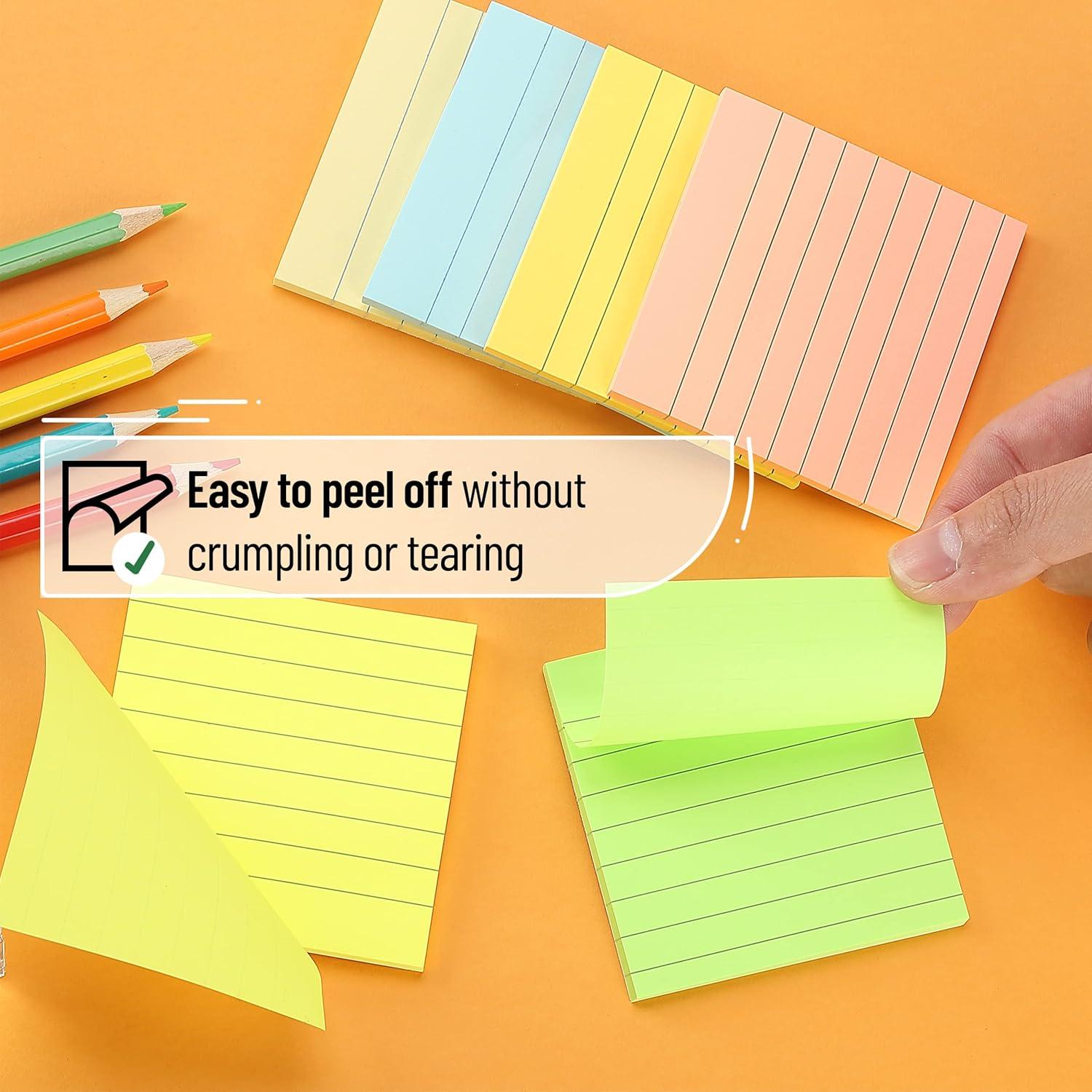 Notas Adhesivas Rayadas Mr. Pen - 7.62 cm, 6 Blocs, 270 Hojas