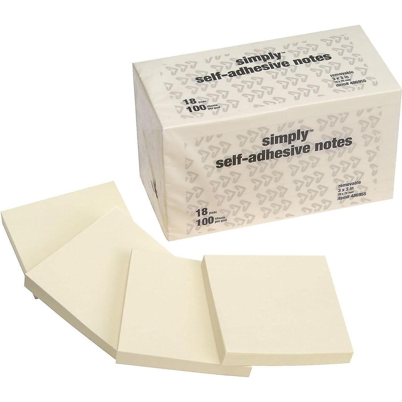 Notas Adhesivas 3M Amarillo 7.6x7.6 cm 18 Paquete