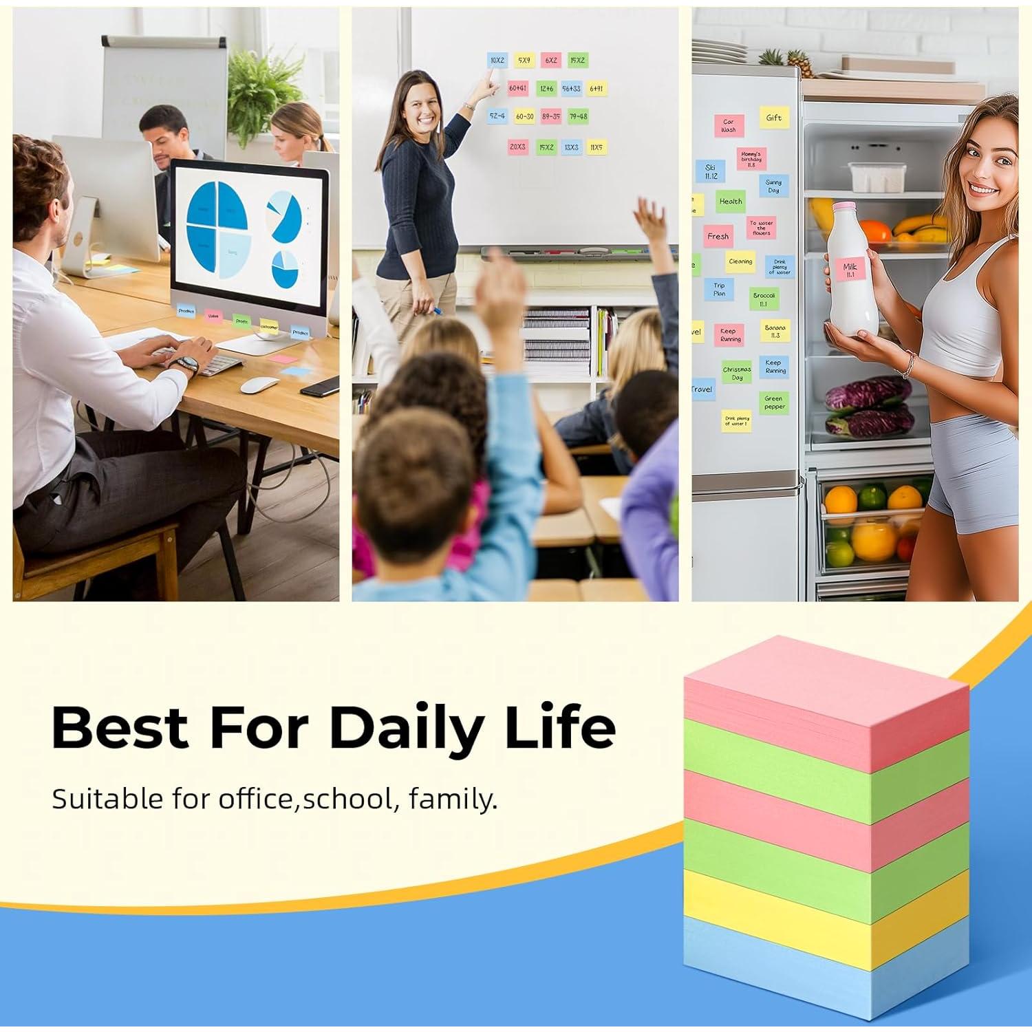 Notas Adhesivas Mini Umikk 3.8x5.1 cm 5000 Hojas 4 Colores