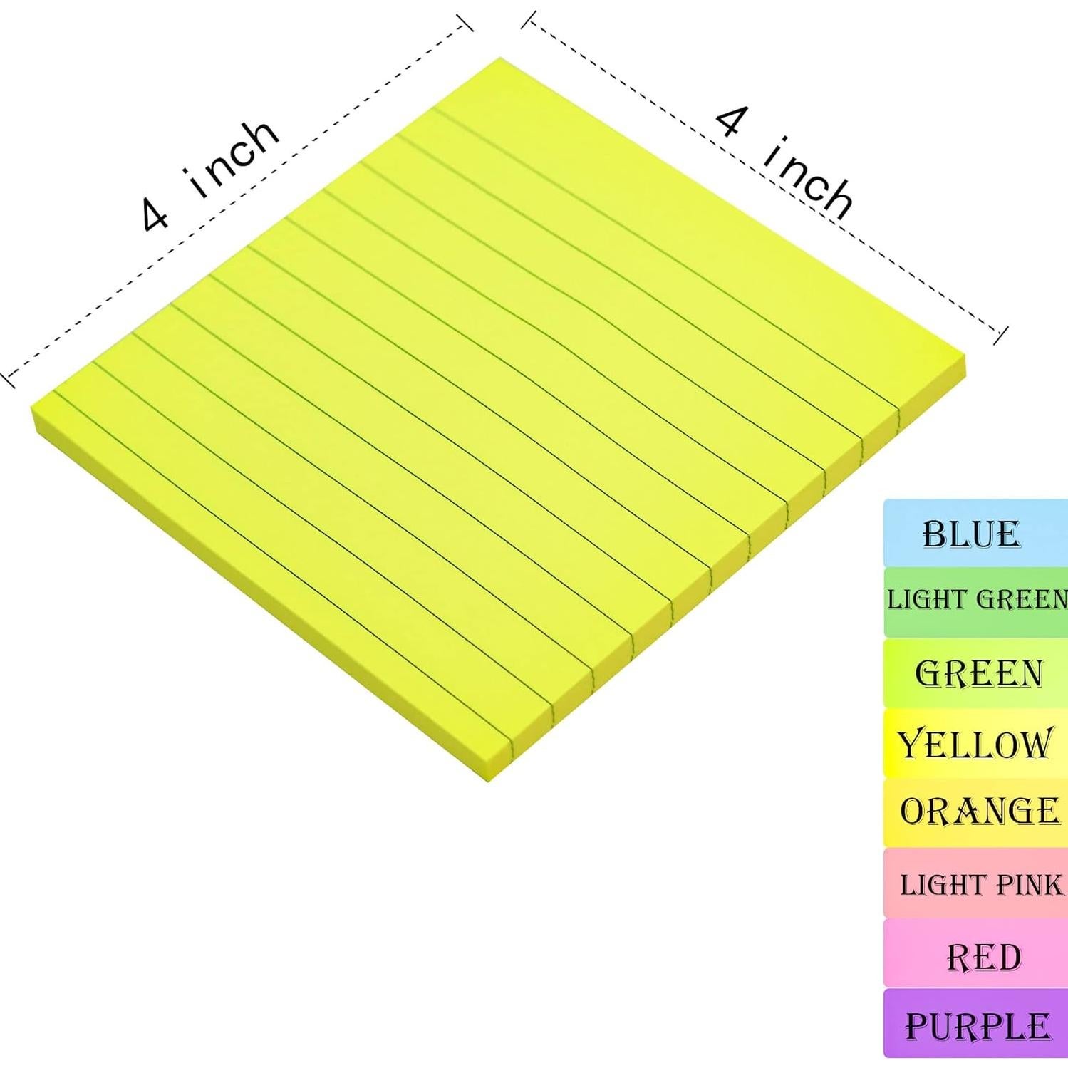 Notas Adhesivas YEECOK 10x10 cm 8 Colores 50 Hojas