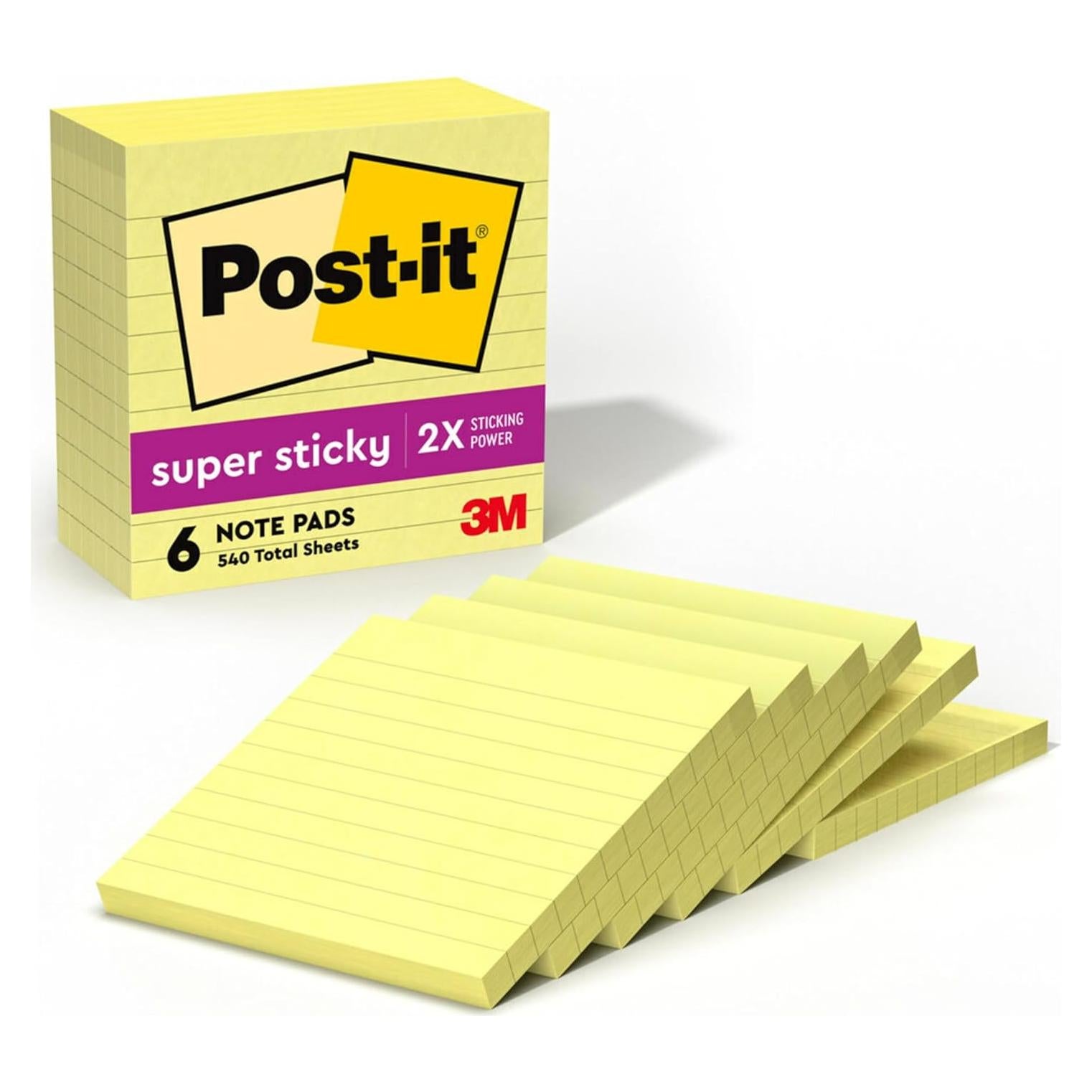 Notas Adhesivas Super Sticky Post-it Amarillo Canario 6 Blocs 10x10 cm