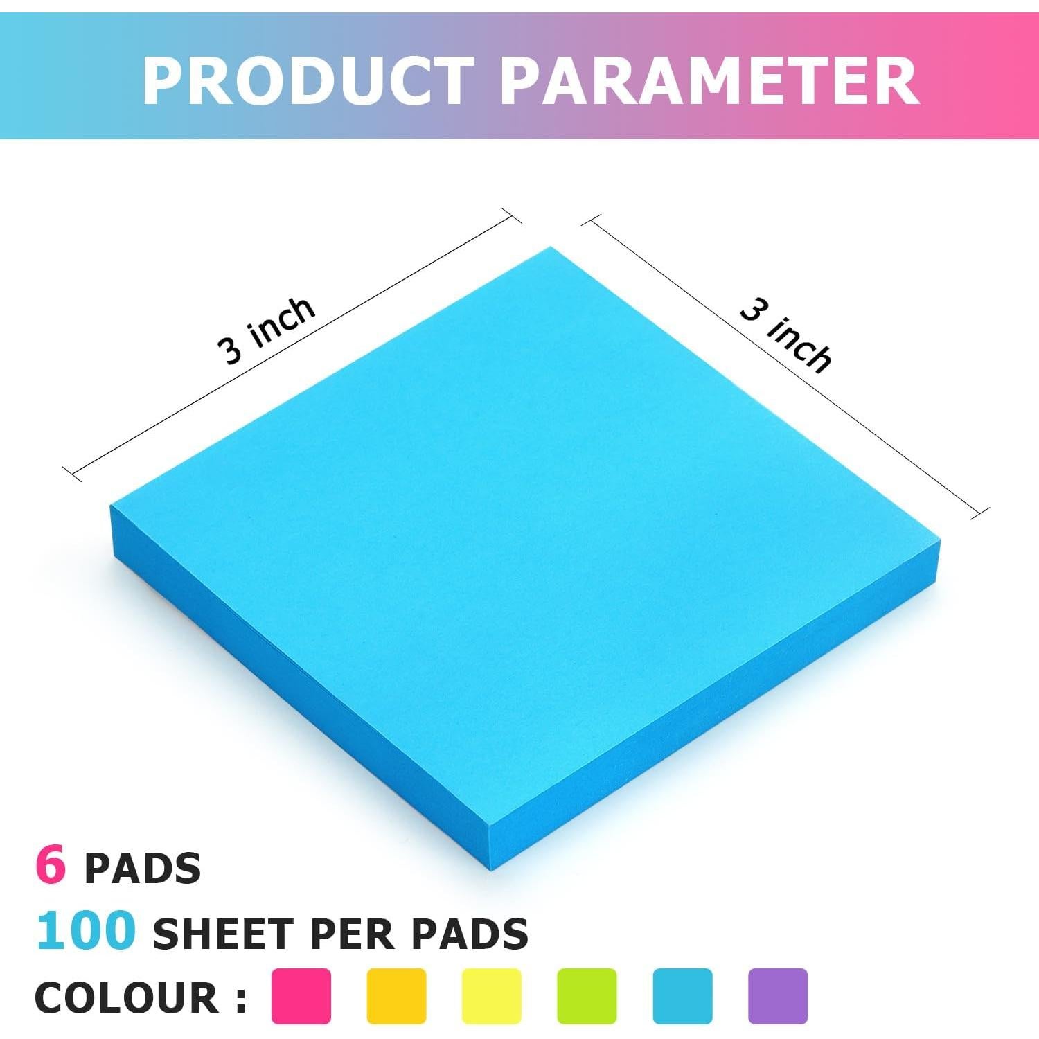 Notas Adhesivas 7.62x7.62 cm Osboo Pop Up 6 Colores Brillantes