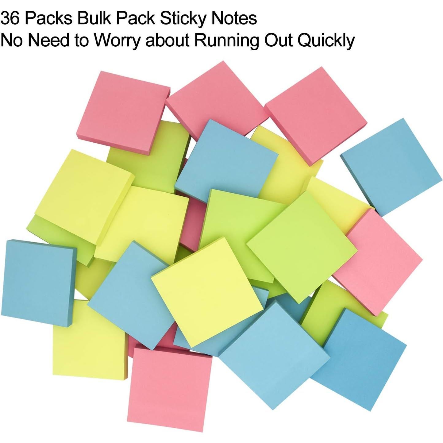 Notas Adhesivas 7.62x7.62 cm AWEI AZHI, 36 Blocs, 100 Hojas