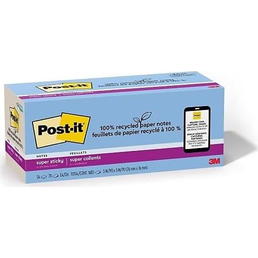 Notas Adhesivas Post-it Super Sticky Oasis 7.62x7.62cm 24 Blocs