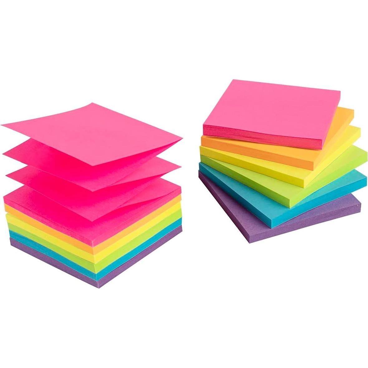 Paquete de 12 Notas Adhesivas Kozerite 7.6x7.6 cm Colores Brillantes