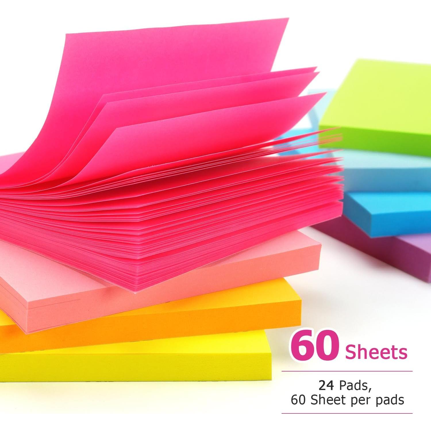 Bloc de Notas Adhesivas Compra Temprana 24 Colores Brillantes 7.62 cm