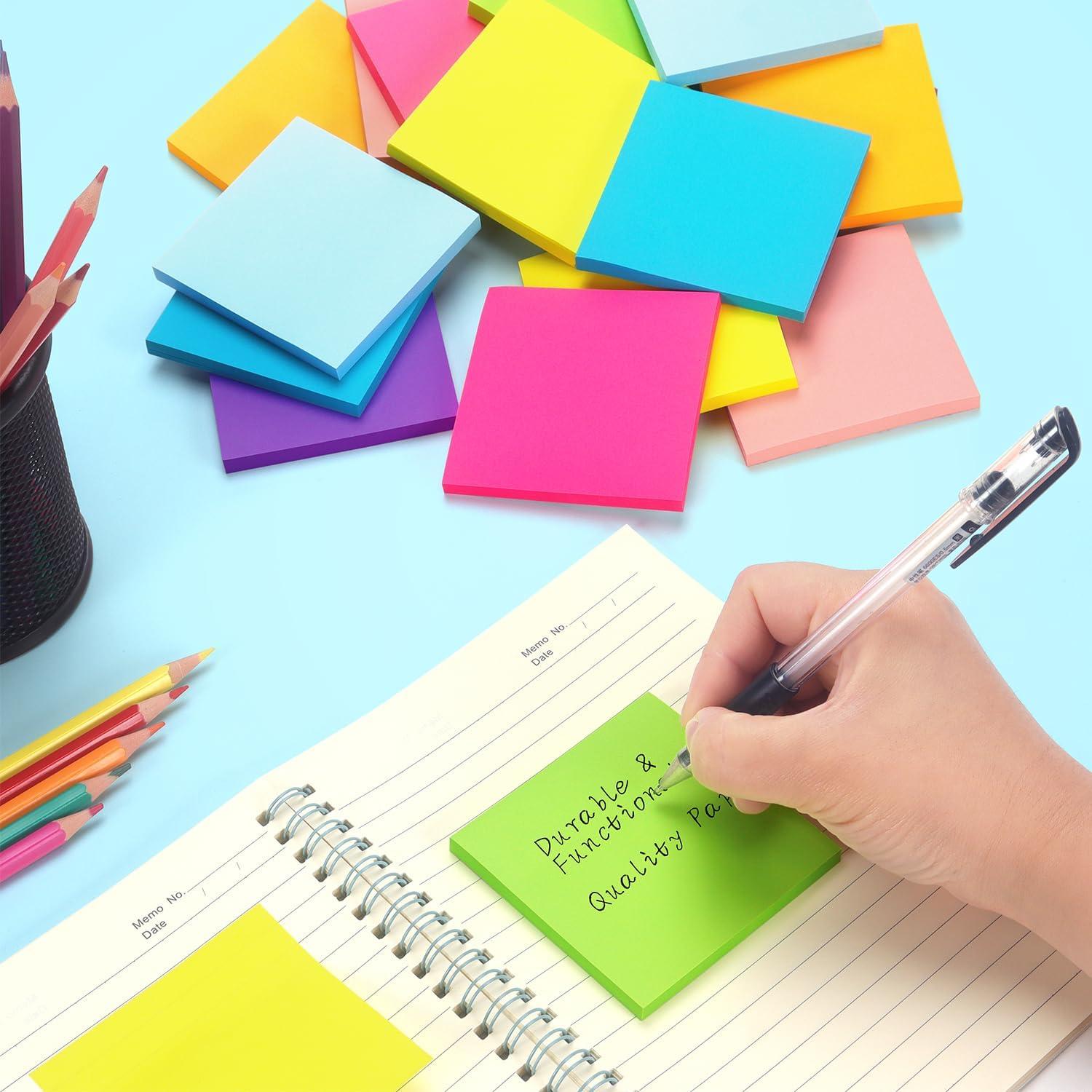 Bloc de Notas Adhesivas Compra Temprana 24 Colores Brillantes 7.62 cm